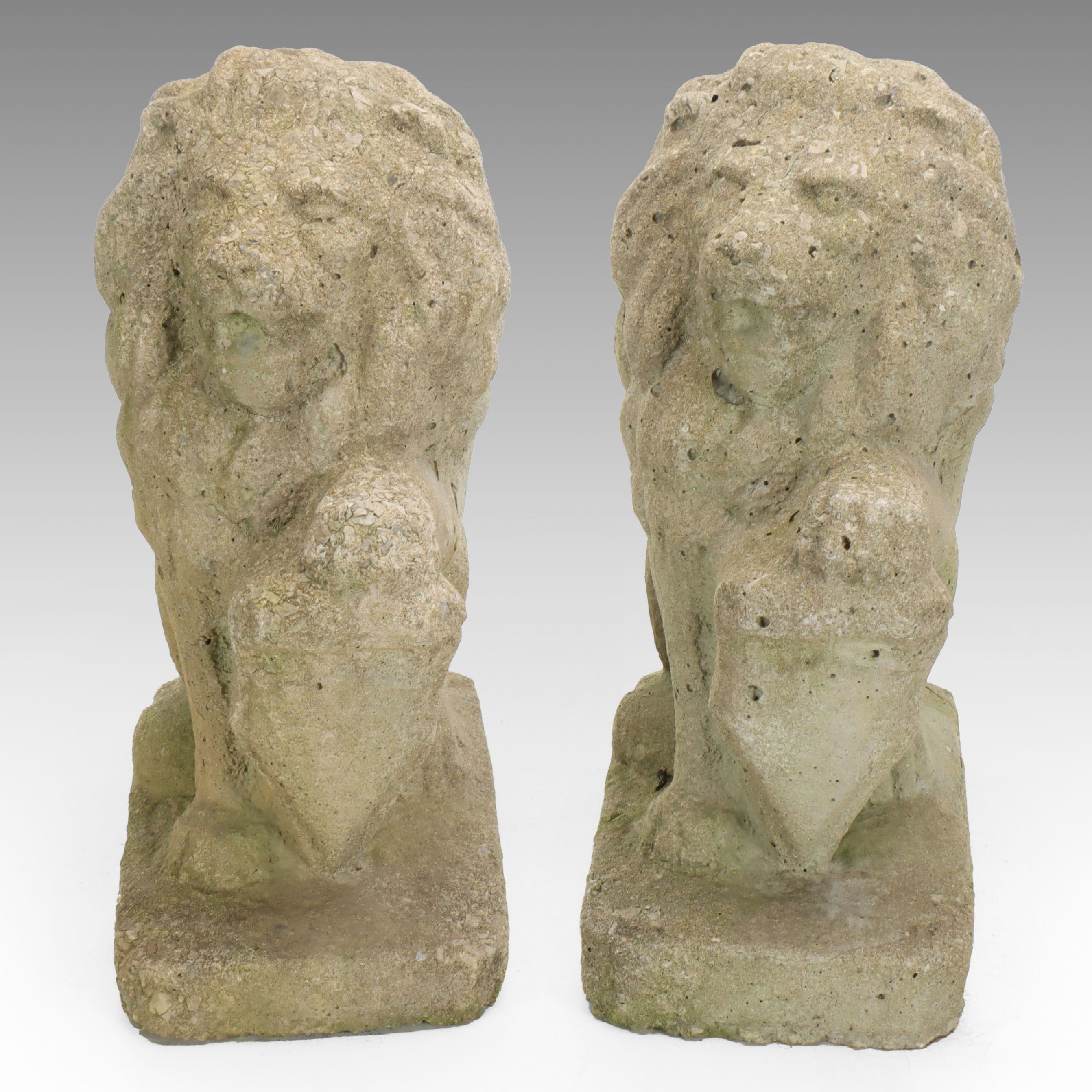 Armorial Lion Cast Concrete Garden Statues