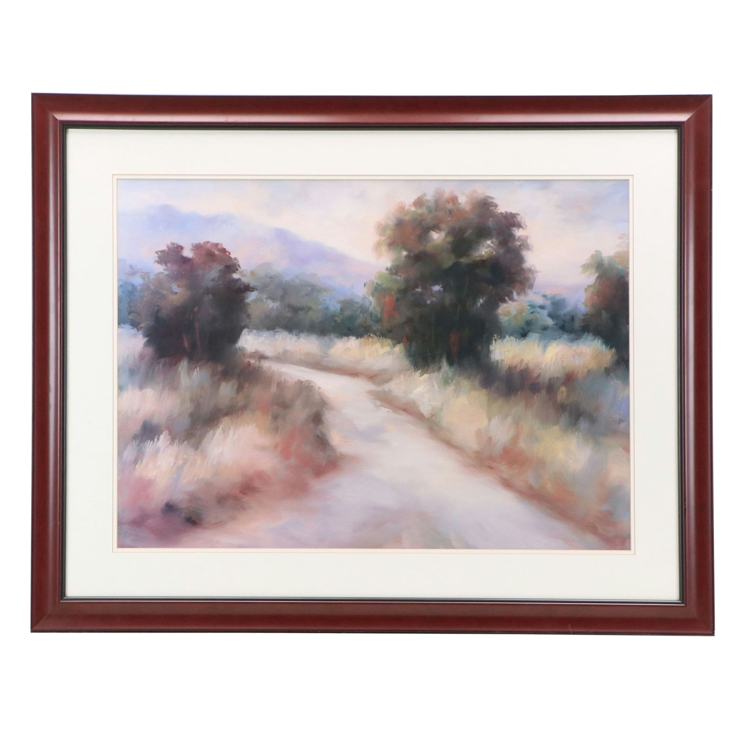 Abstract Sunset Landscape Offset Lithograph, 21st Century