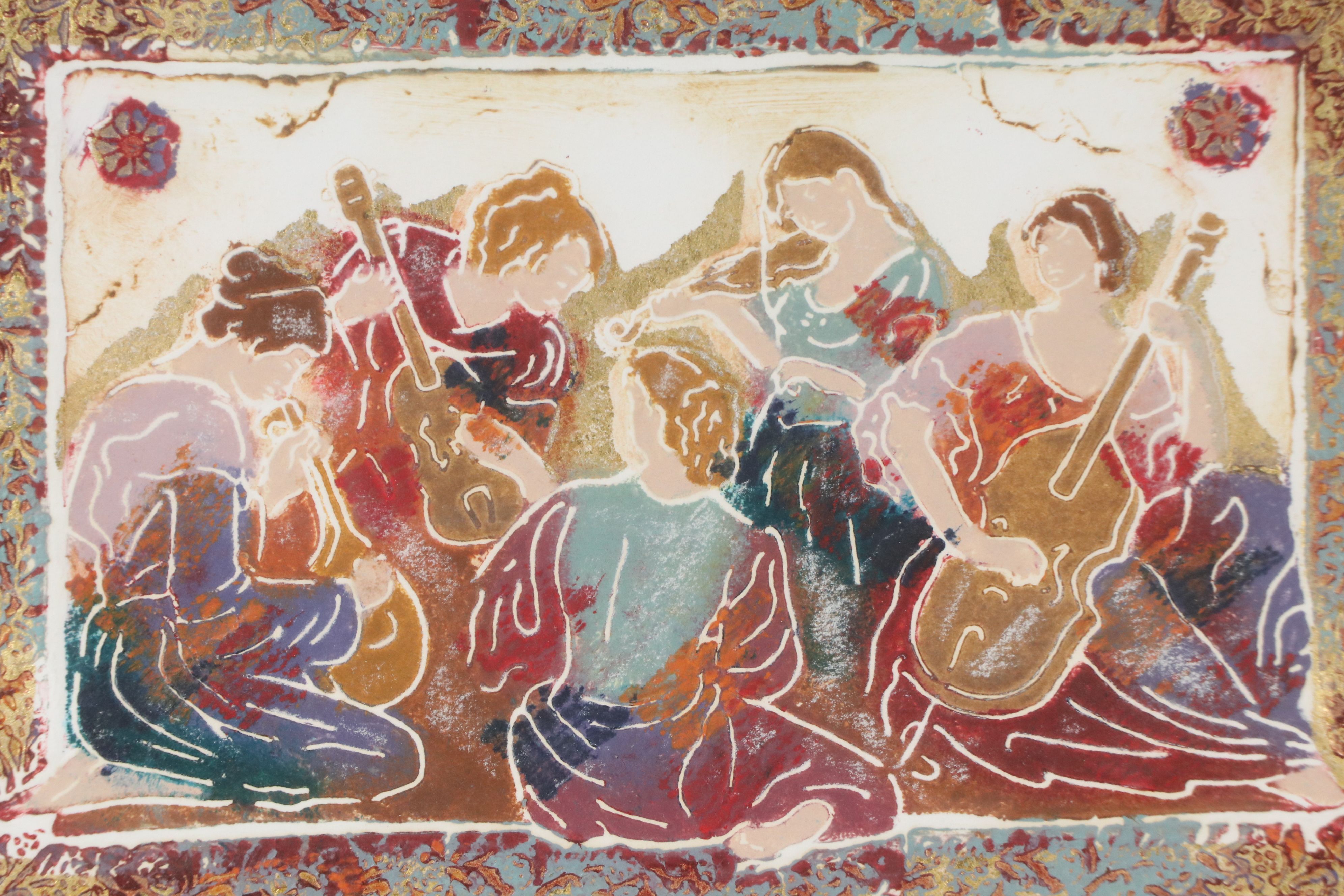 Roy Tonkin Carborundum Etching "Quintet II," Late 20th Century