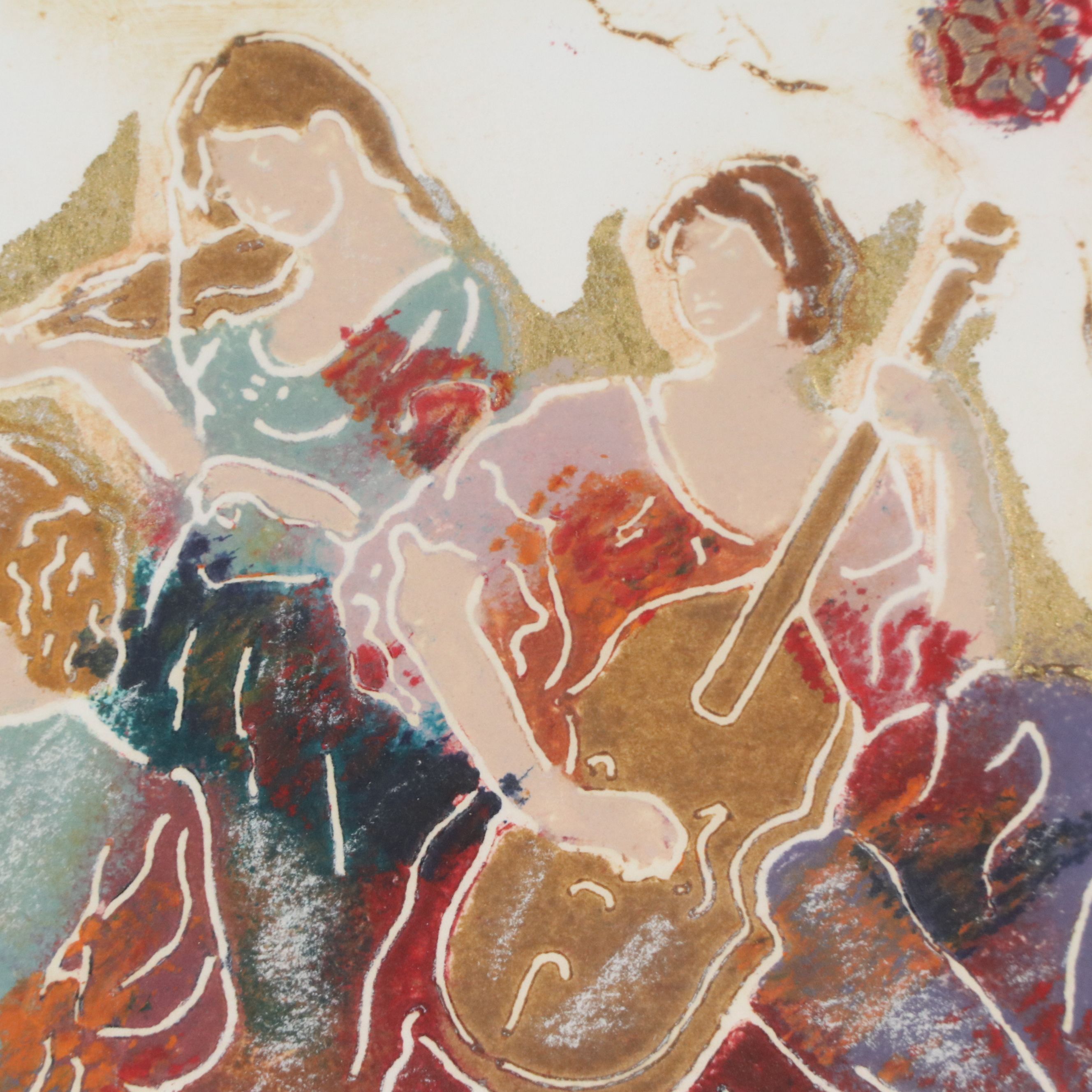 Roy Tonkin Carborundum Etching "Quintet II," Late 20th Century