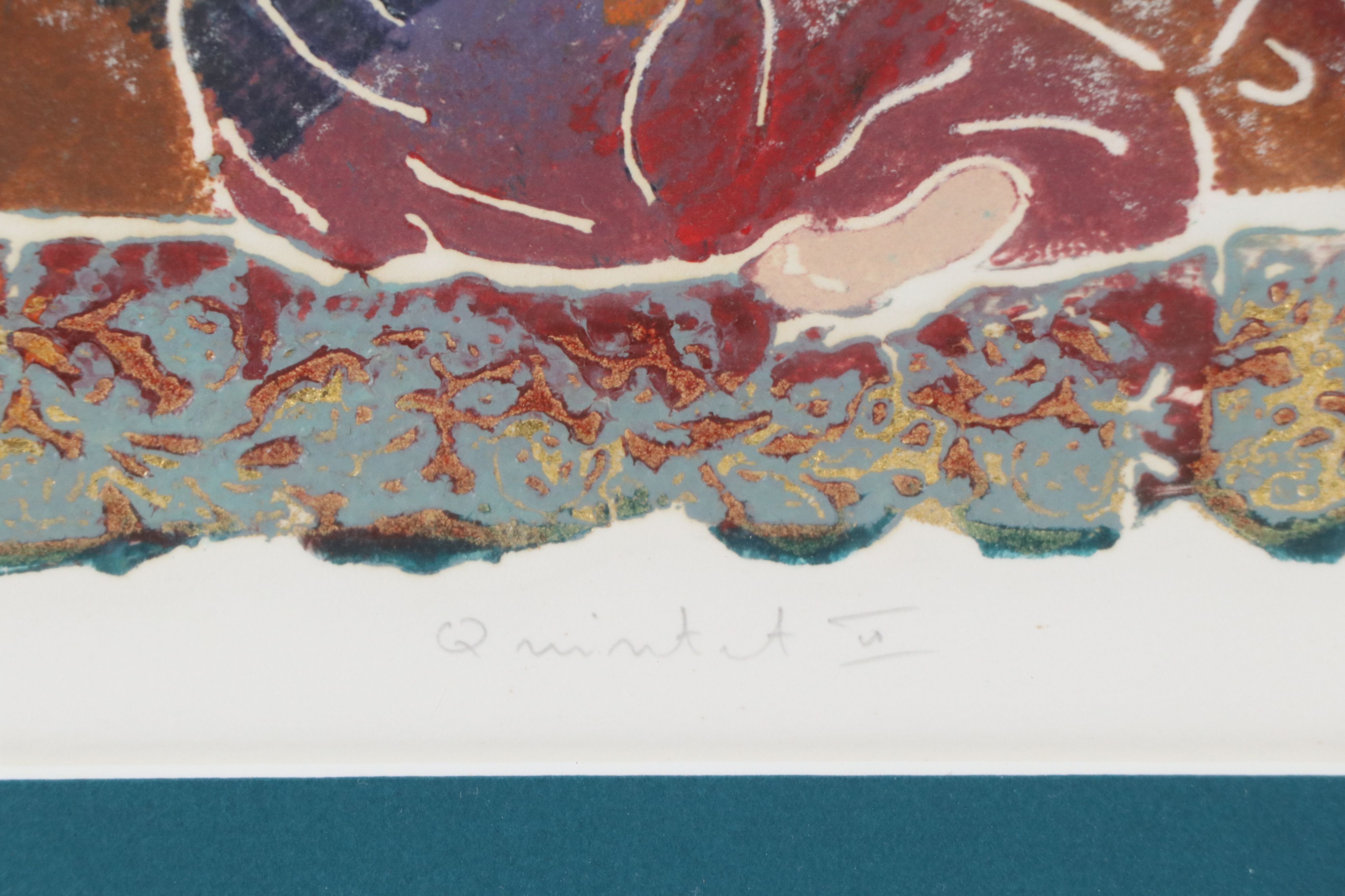 Roy Tonkin Carborundum Etching "Quintet II," Late 20th Century