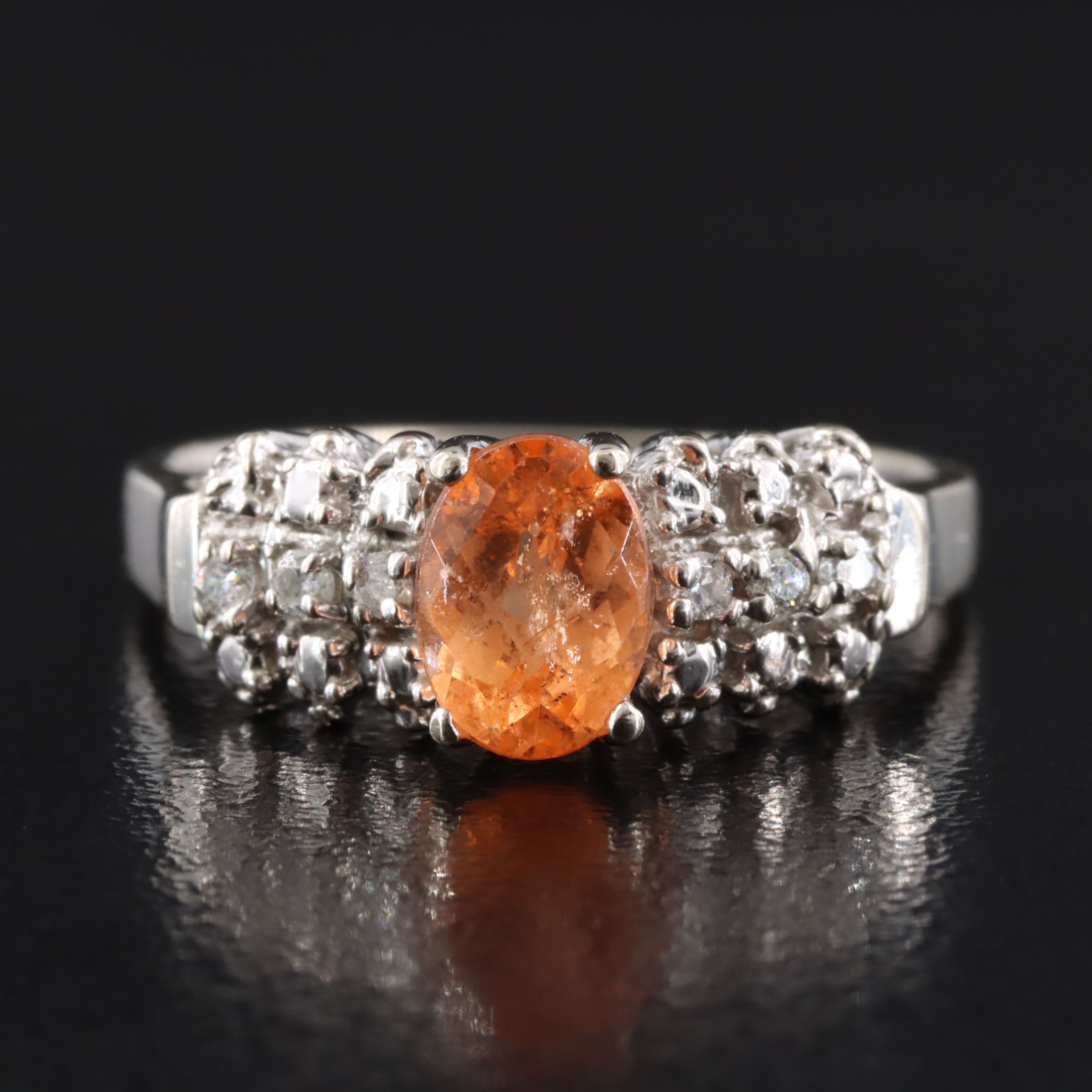 14K Spessartine and Diamond Ring
