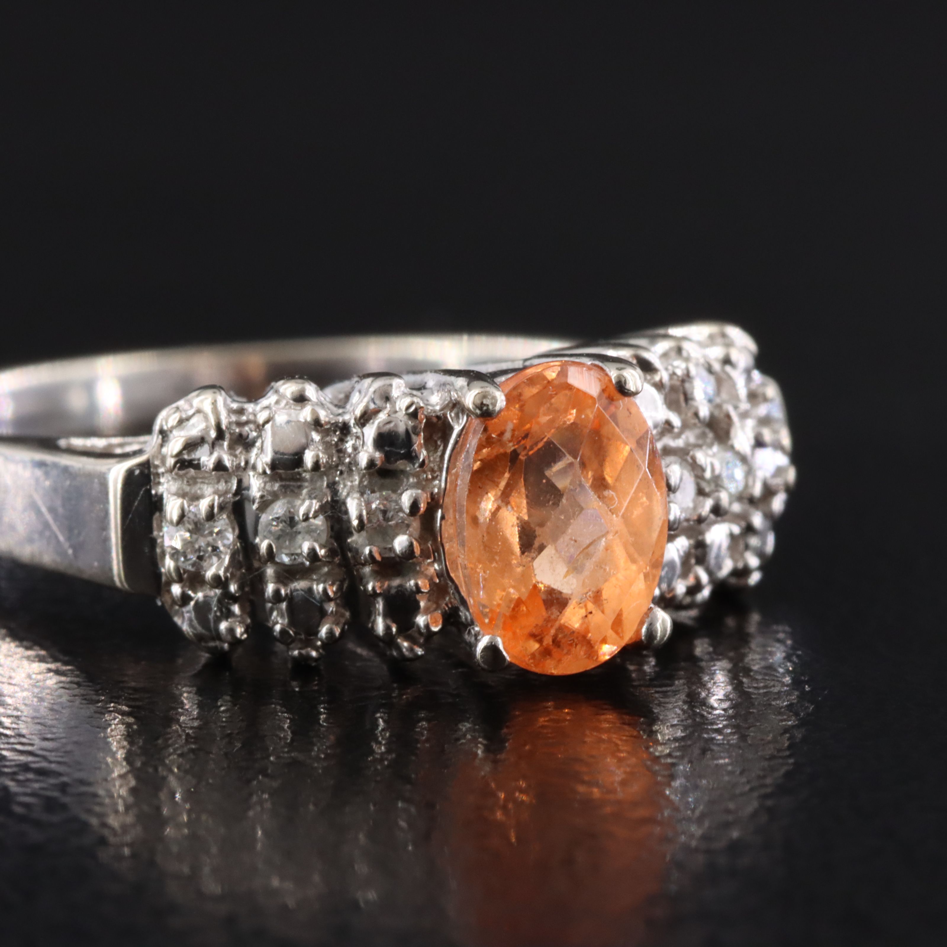 14K Spessartine and Diamond Ring