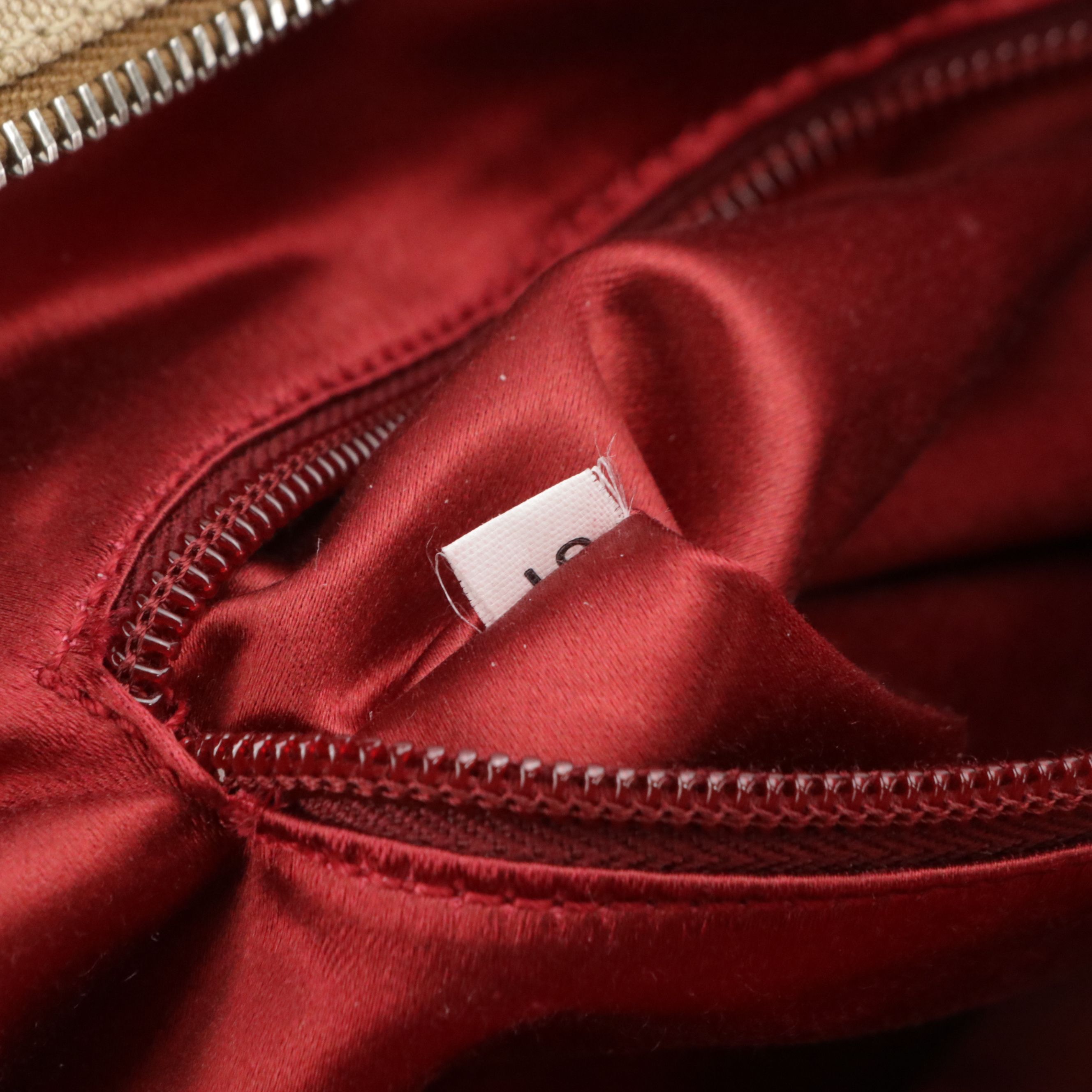 Prada Canvas and Red Cinghiale Leather Tote