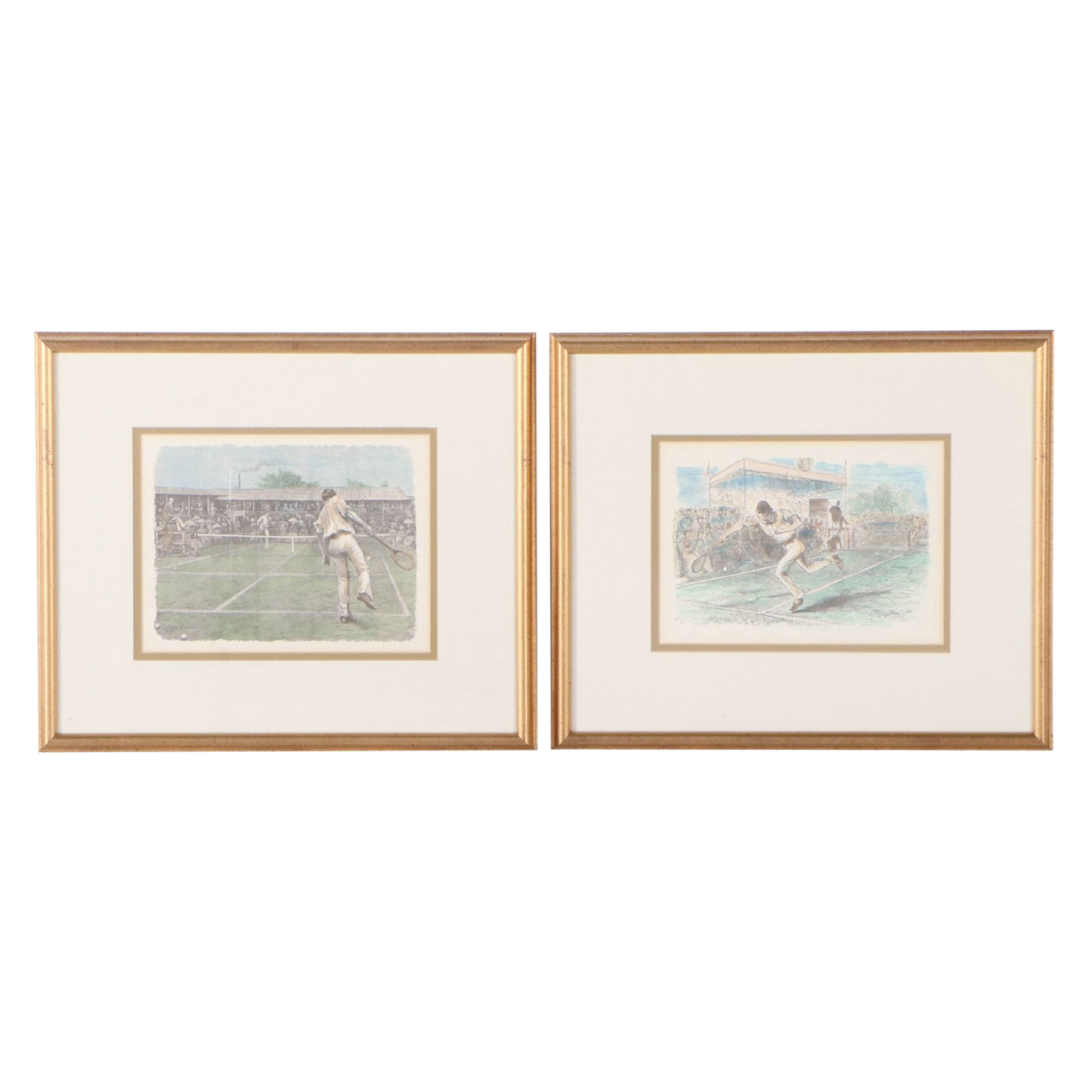 After Arthur Hopkins Reproduction Prints of Tennis Match