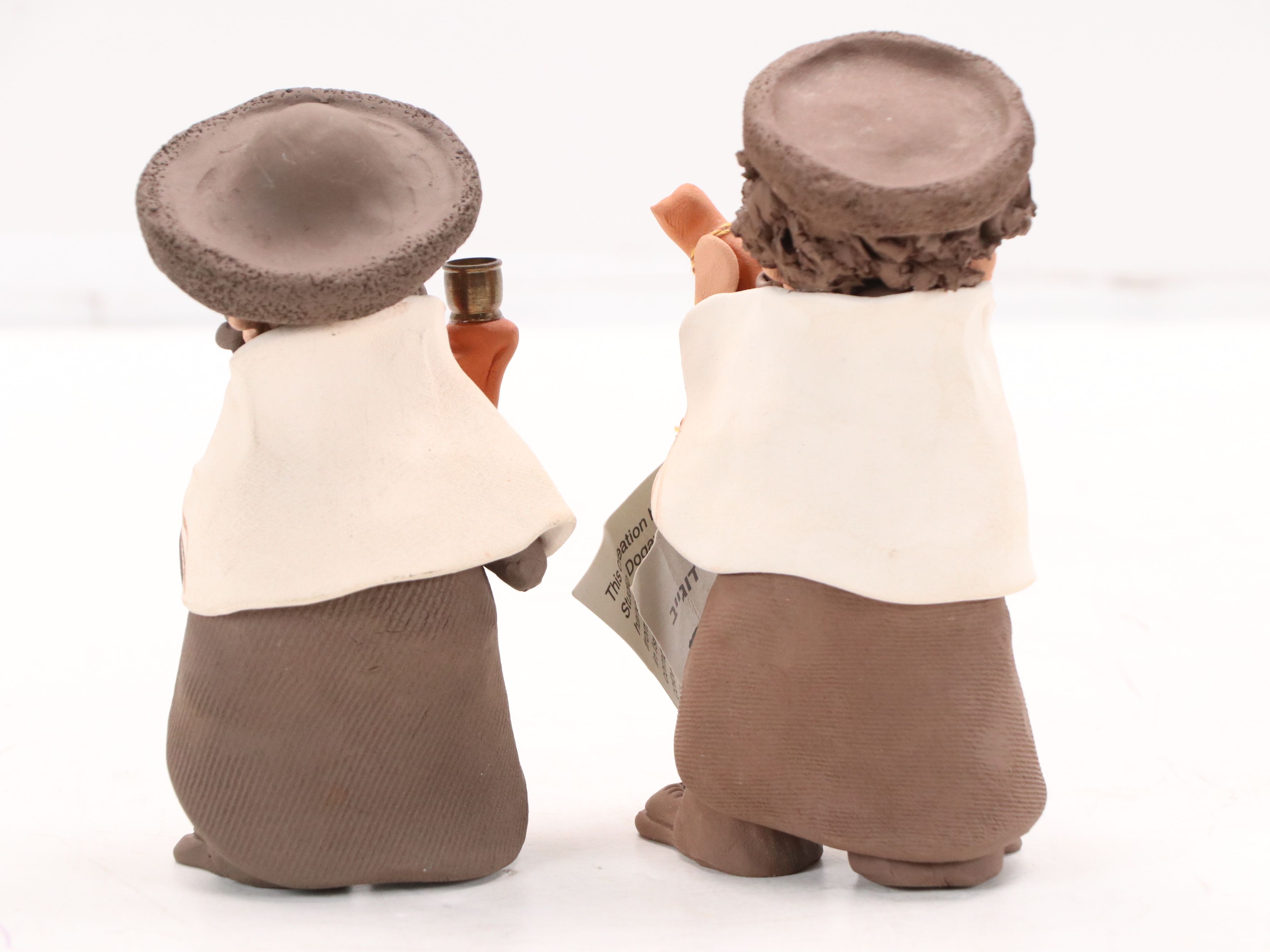 Studio Dogayev Clay Figures of Rabbi and Three Musicians, Late 20th Century