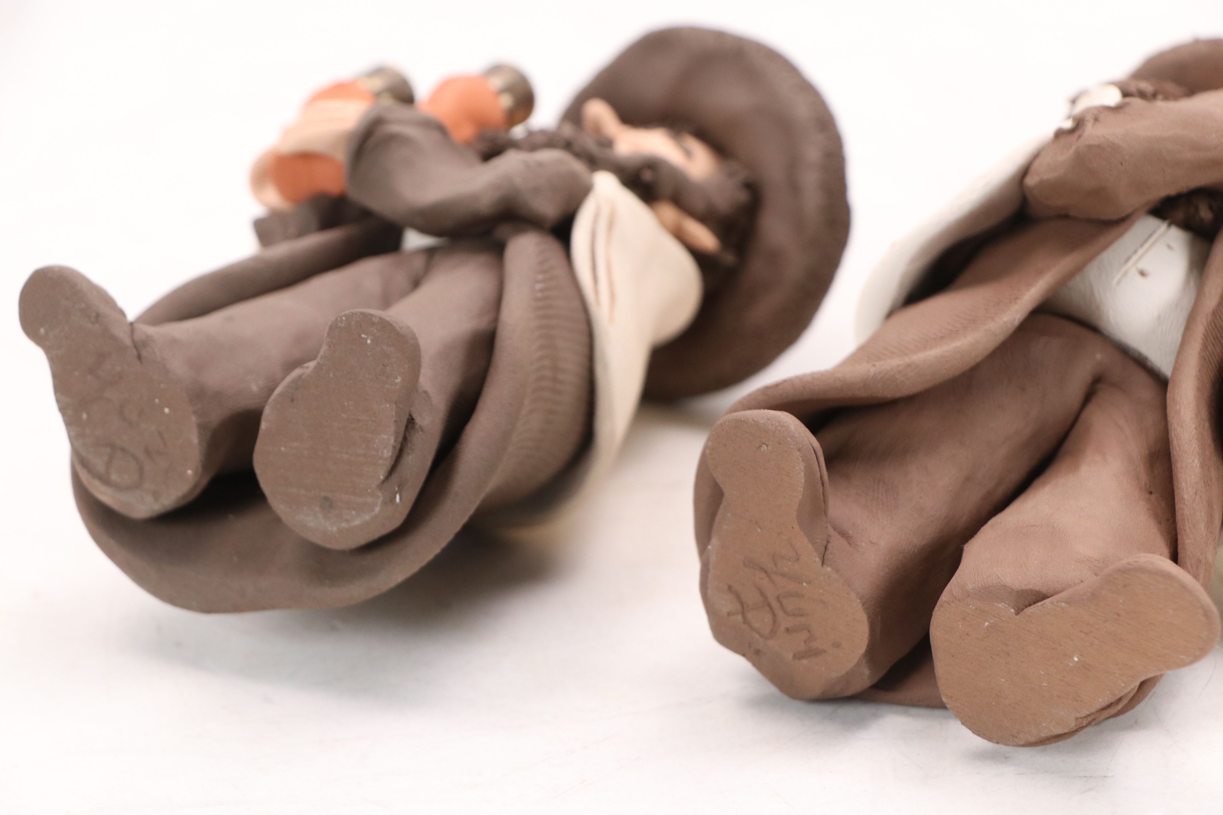 Studio Dogayev Clay Figures of Rabbi and Three Musicians, Late 20th Century