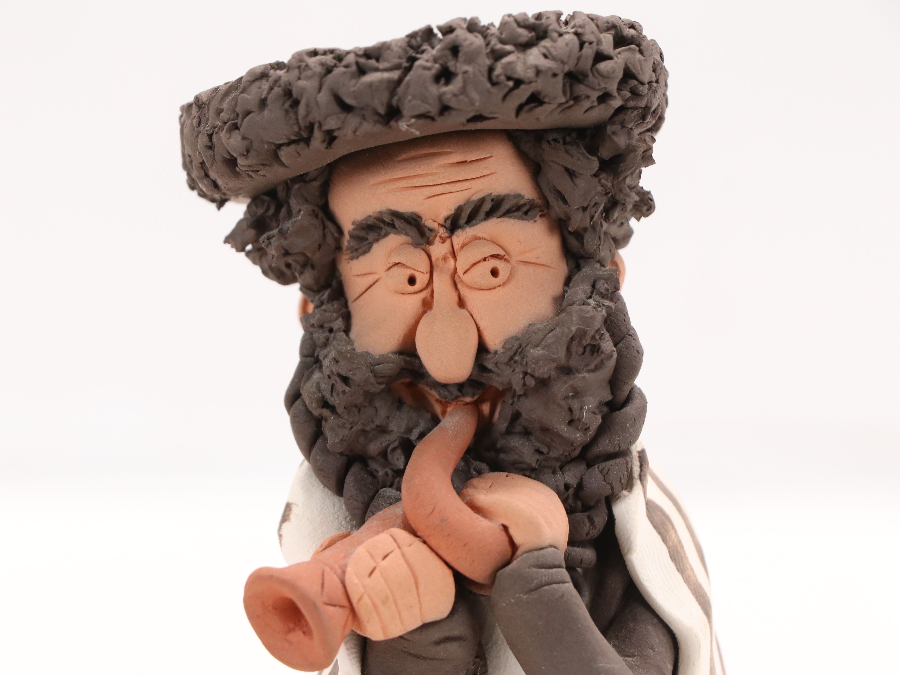 Studio Dogayev Clay Figures of Rabbi and Three Musicians, Late 20th Century