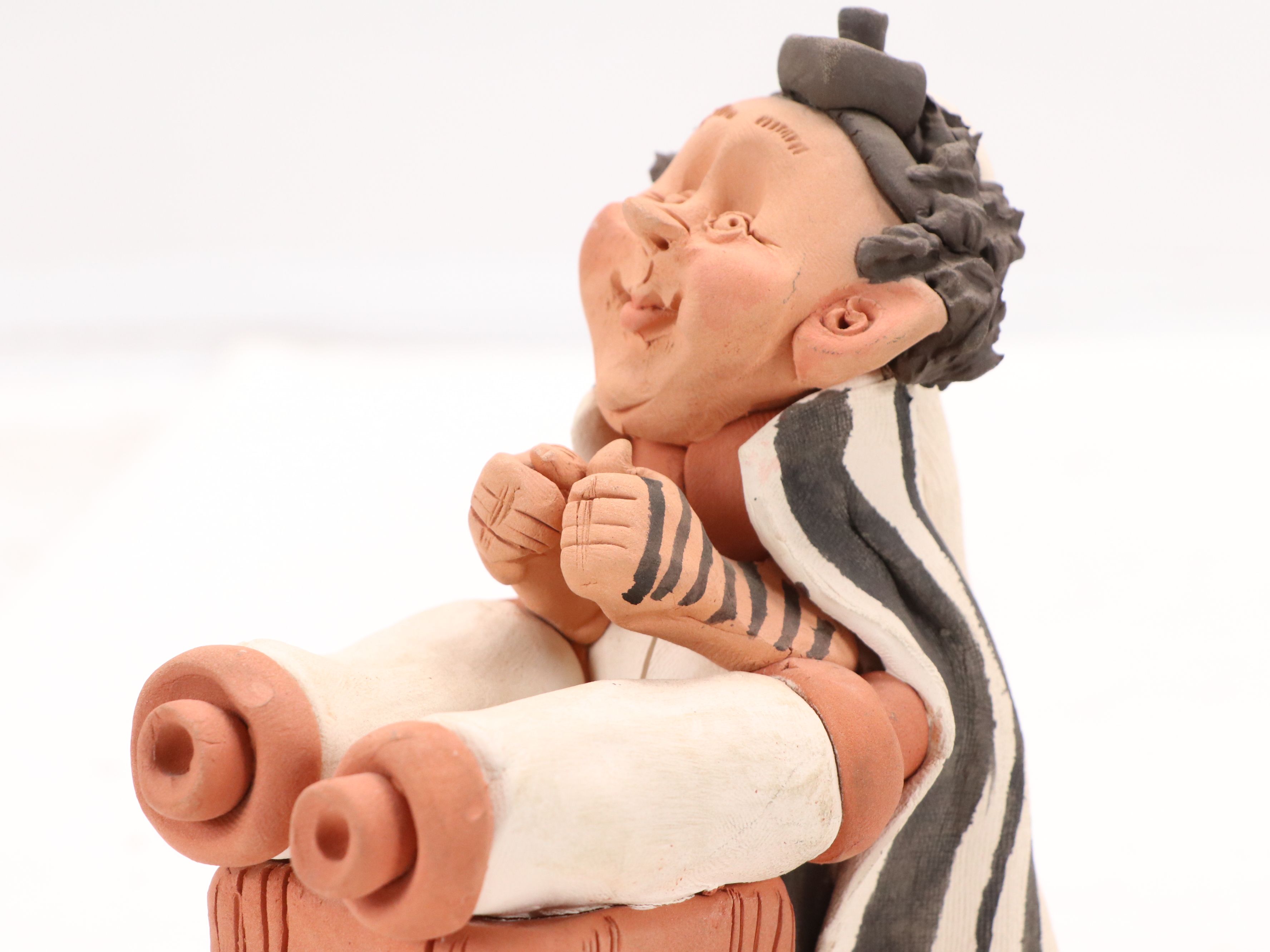 Studio Dogayev Clay Figures of Rabbi and Three Musicians, Late 20th Century