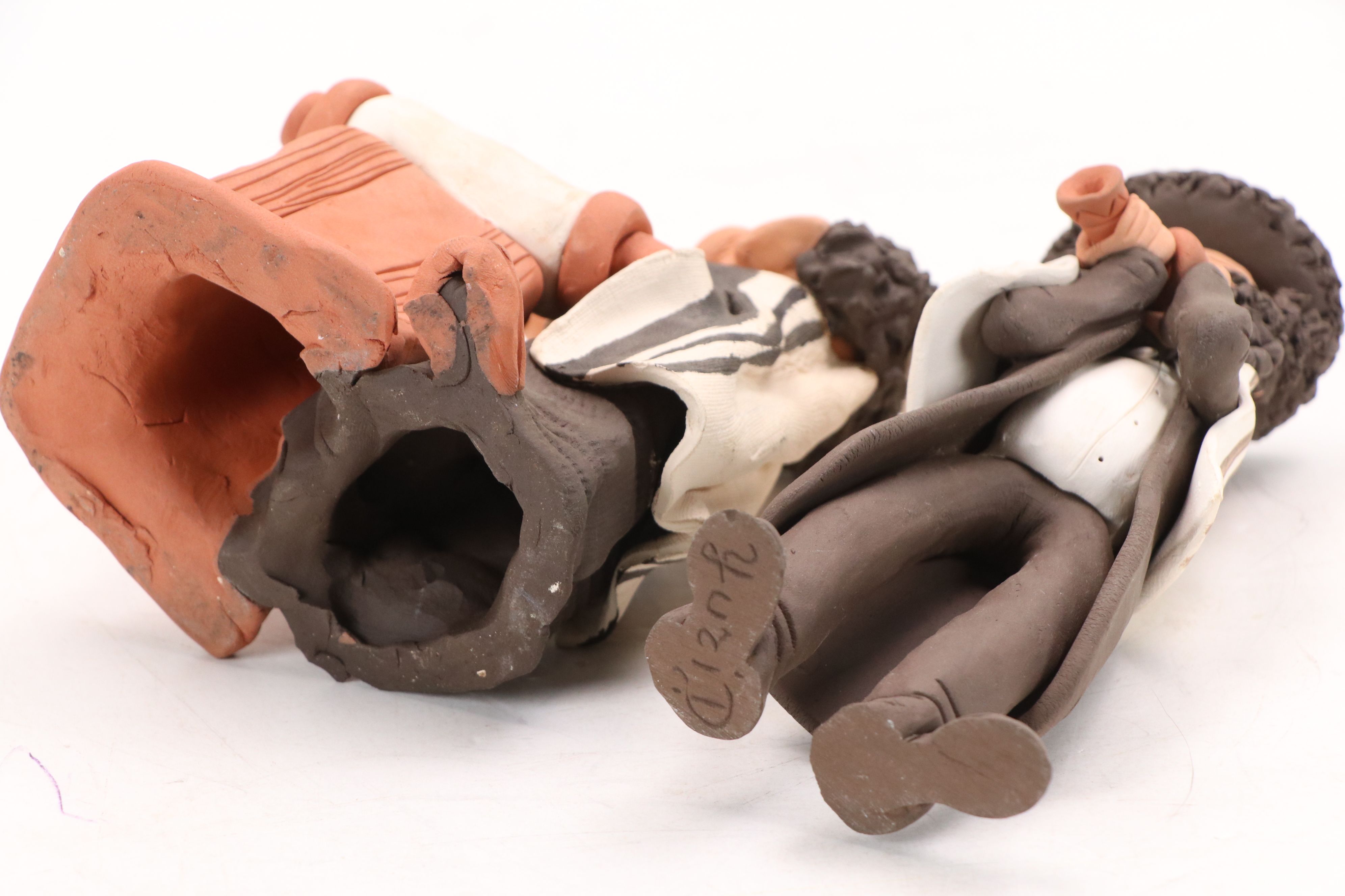 Studio Dogayev Clay Figures of Rabbi and Three Musicians, Late 20th Century