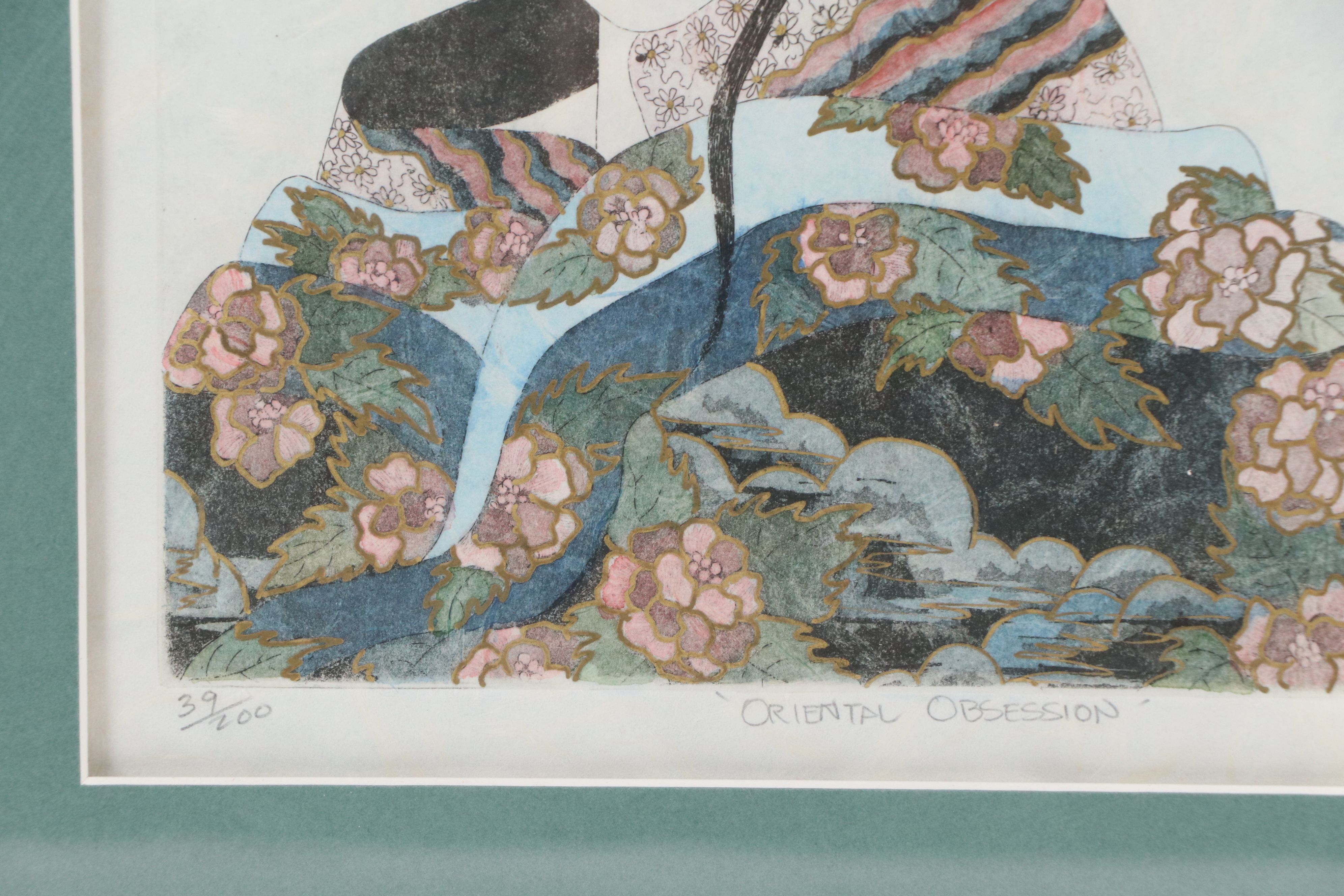 Nona Lee Embellished Lithograph "Oriental Obsession"