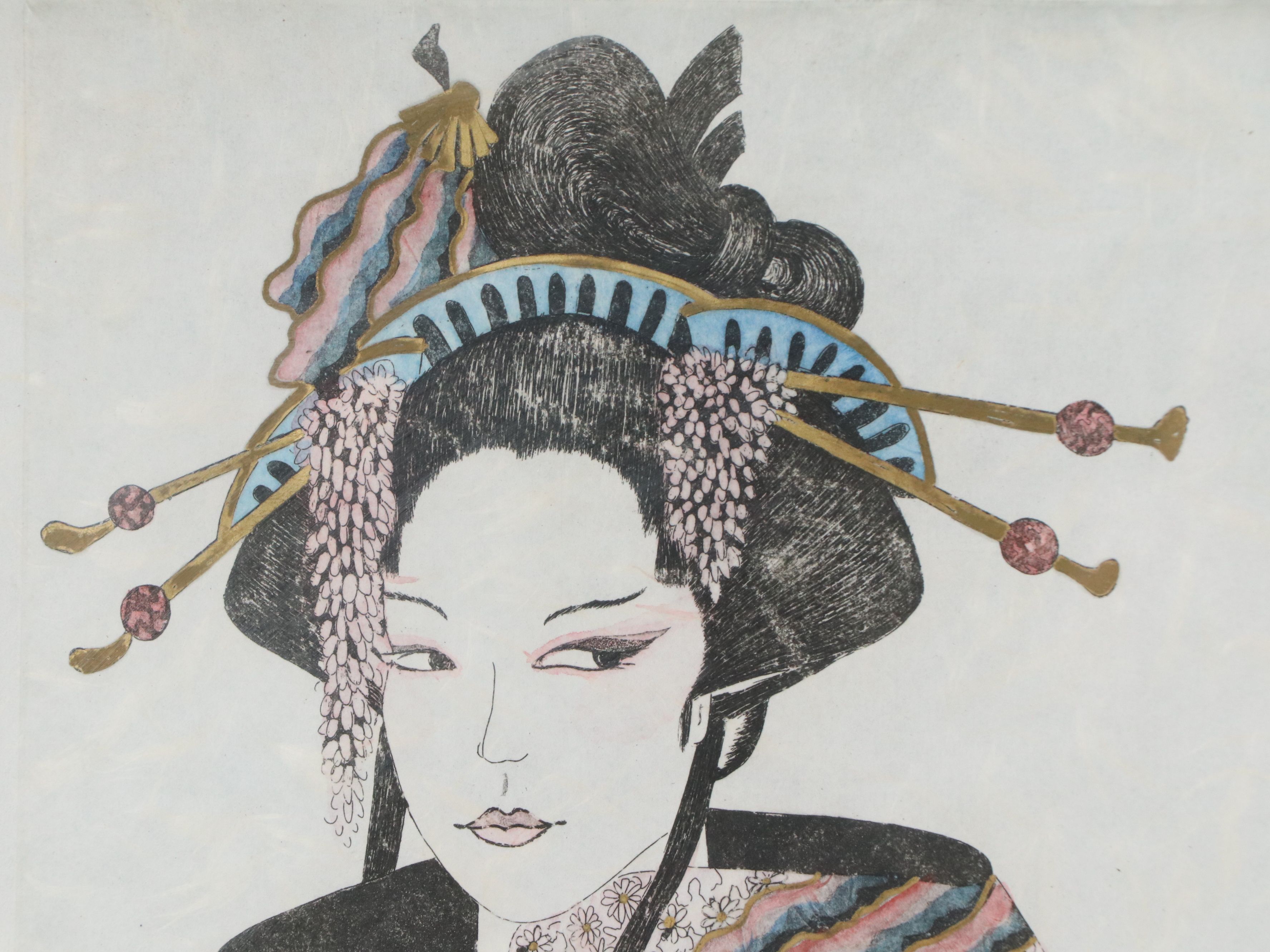 Nona Lee Embellished Lithograph "Oriental Obsession"