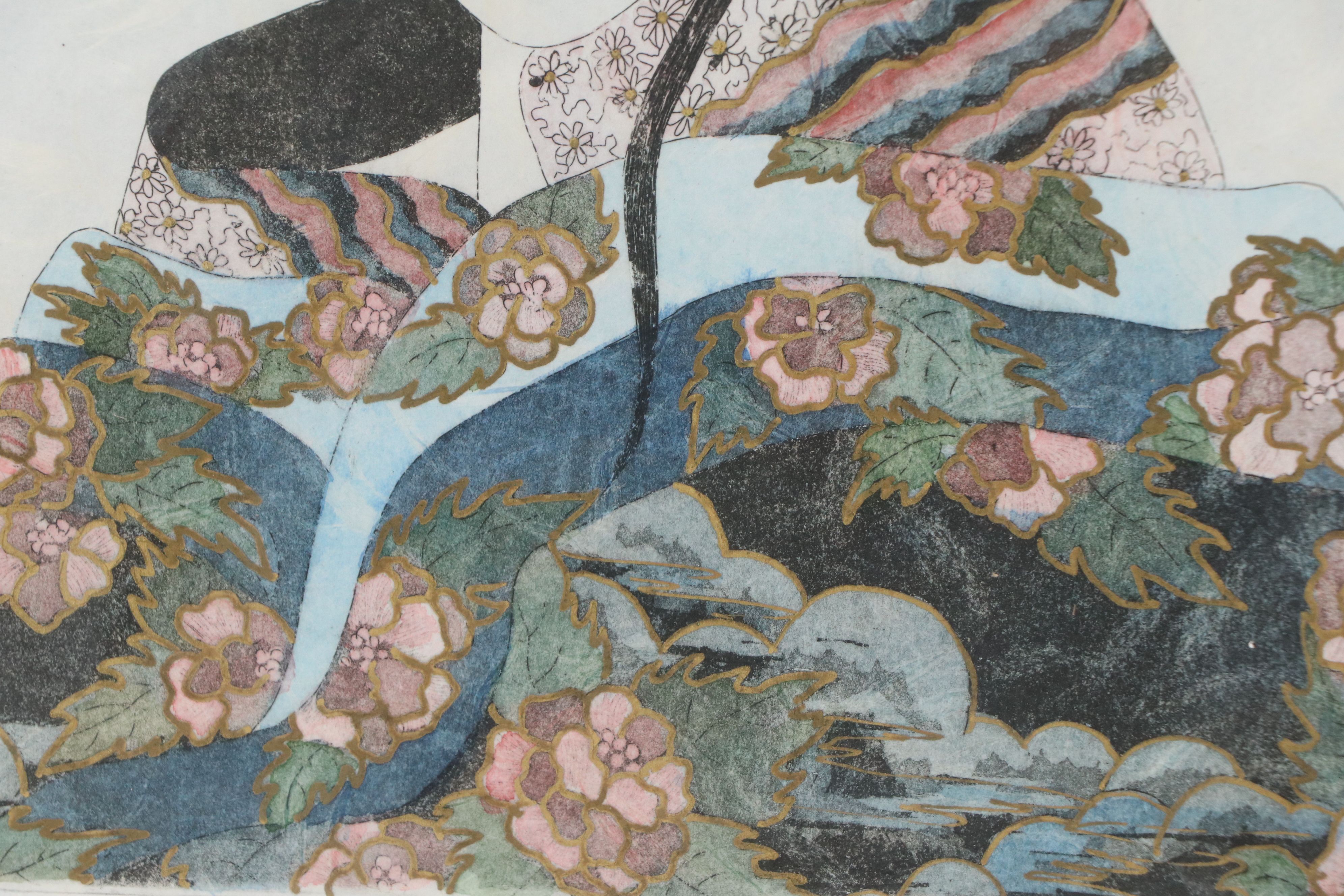 Nona Lee Embellished Lithograph "Oriental Obsession"