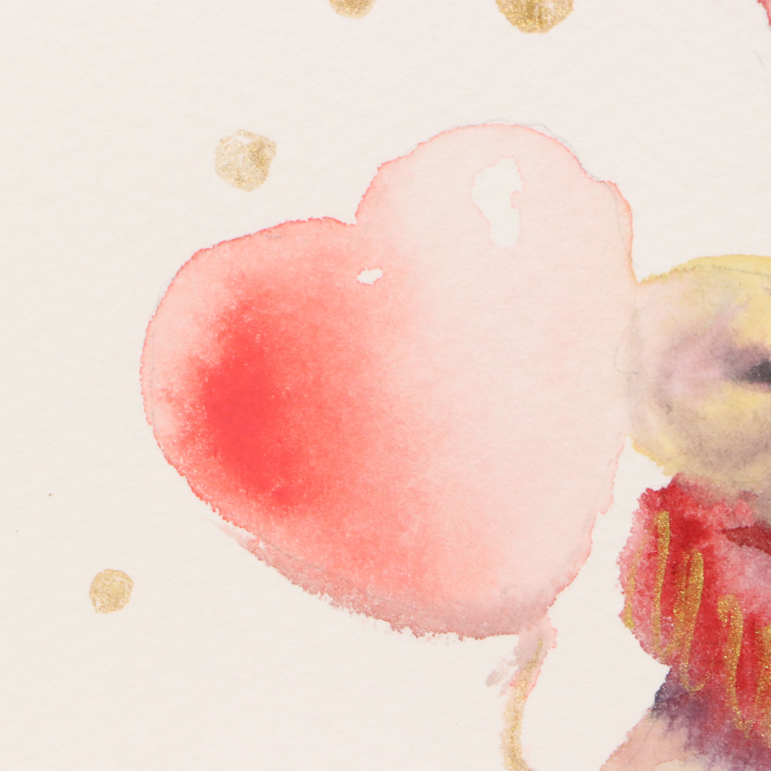 Inga Kovalenko Watercolor of Seated Polar Bear Clown, 2026