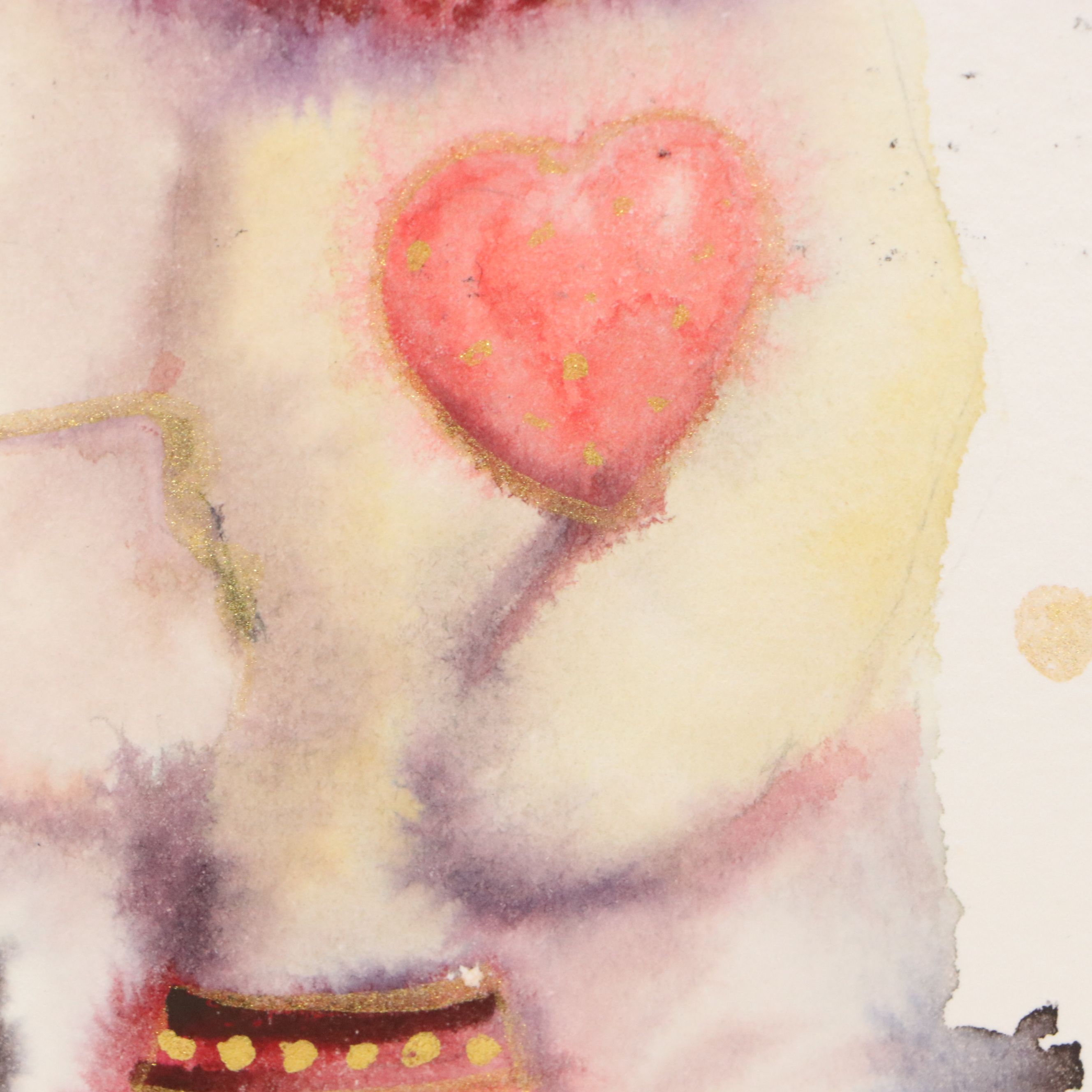 Inga Kovalenko Watercolor of Seated Polar Bear Clown, 2026