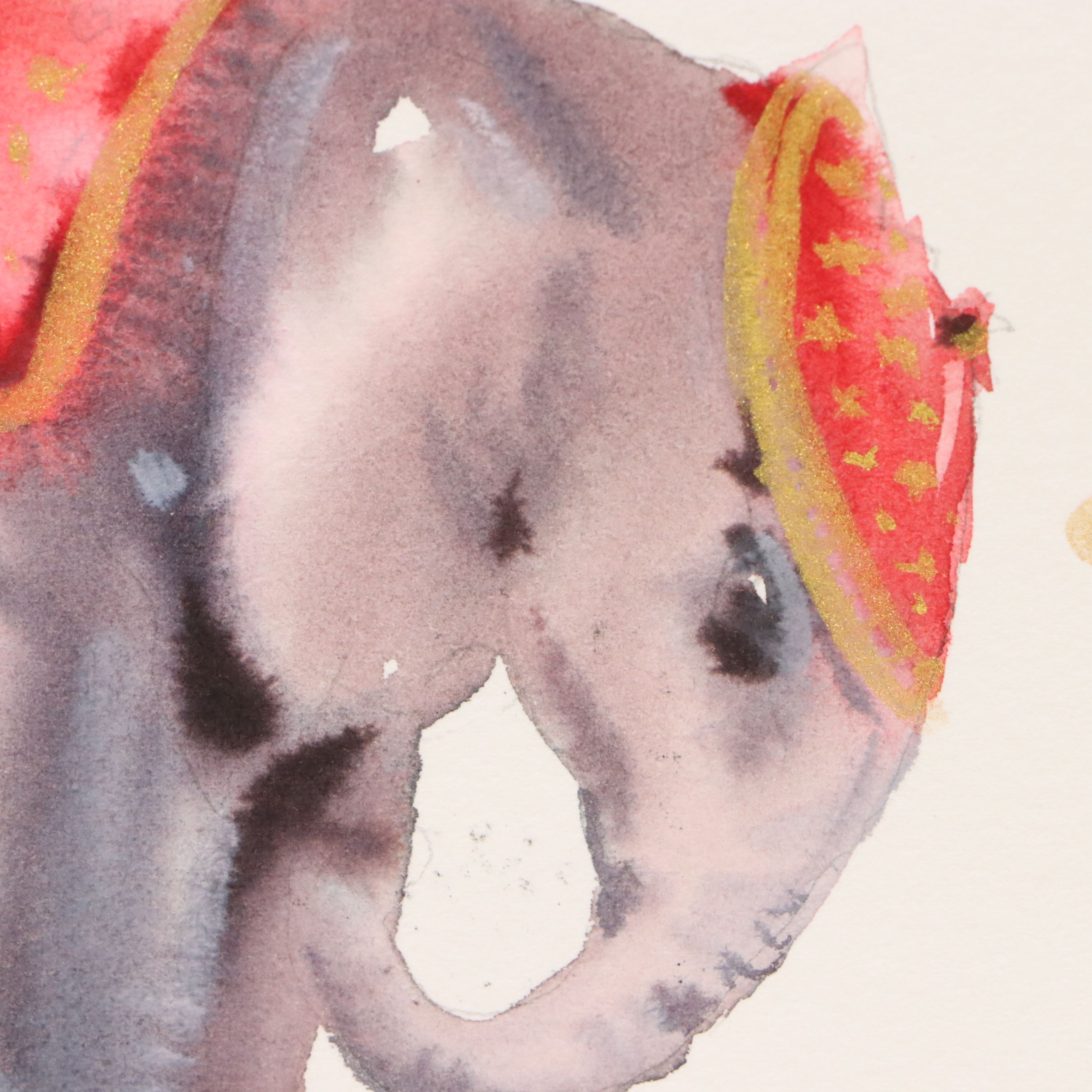 Inga Kovalenko Watercolor of Elephant Balancing on Ball, 2026