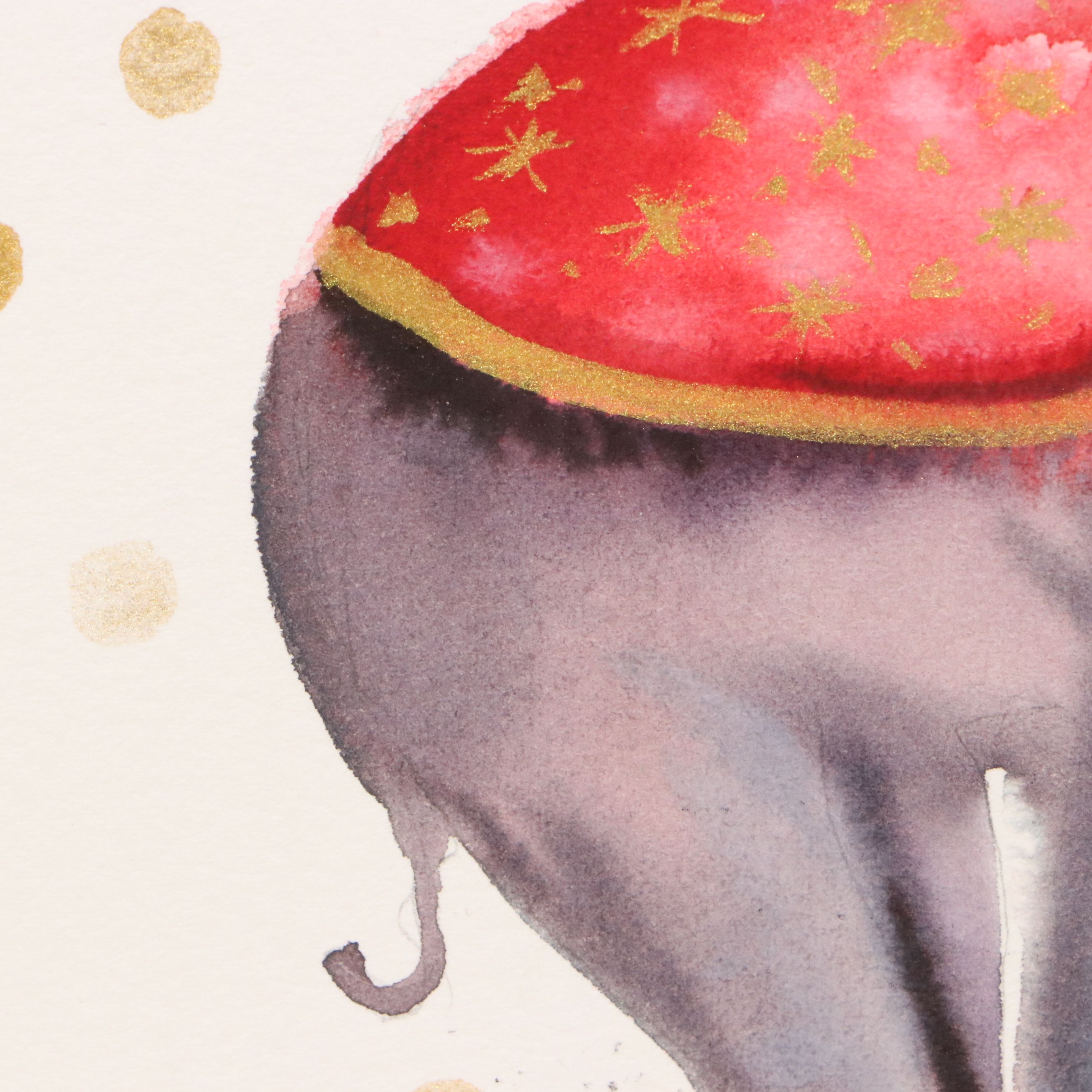 Inga Kovalenko Watercolor of Elephant Balancing on Ball, 2026