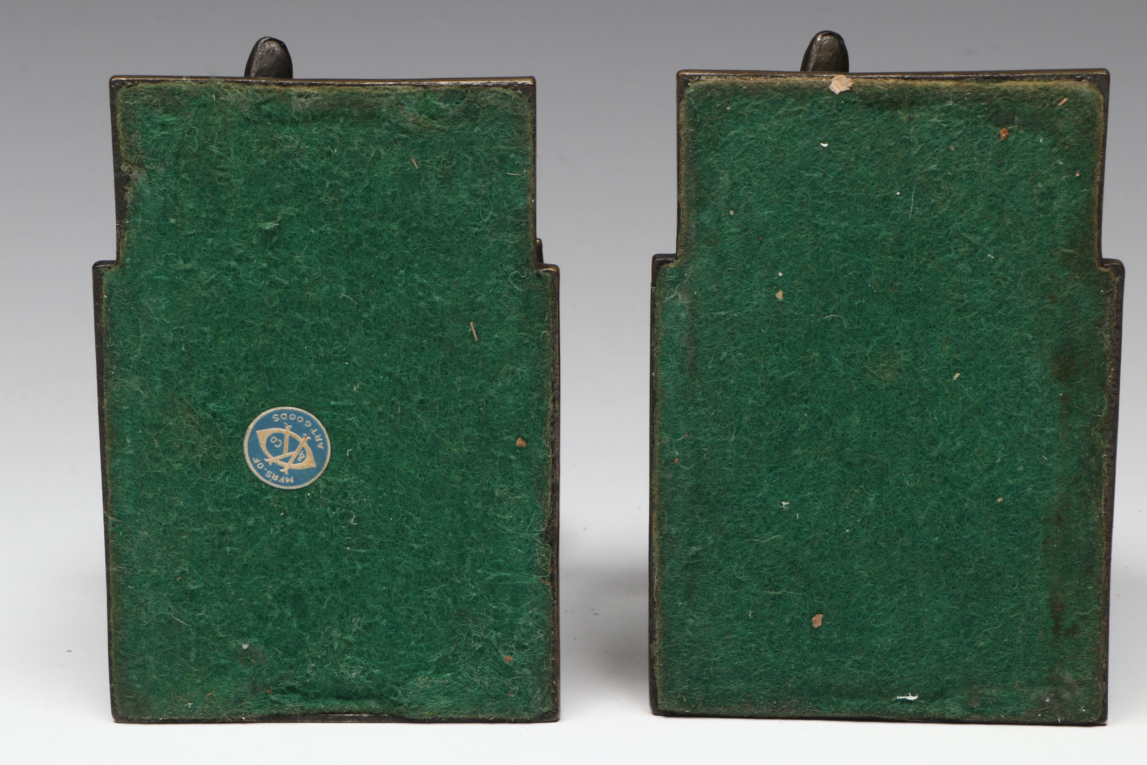 Kronheim & Oldenbusch "Sleeping Scholar" Cast Metal Bookends