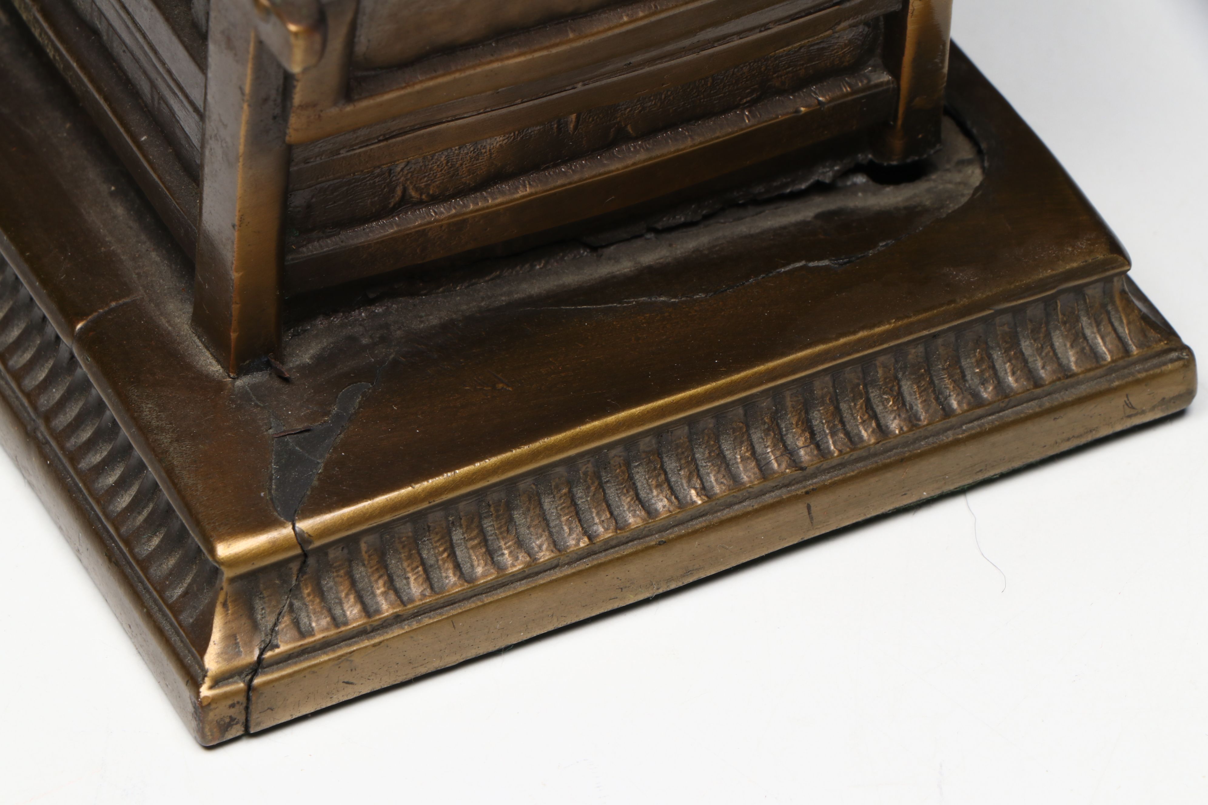 Kronheim & Oldenbusch "Sleeping Scholar" Cast Metal Bookends