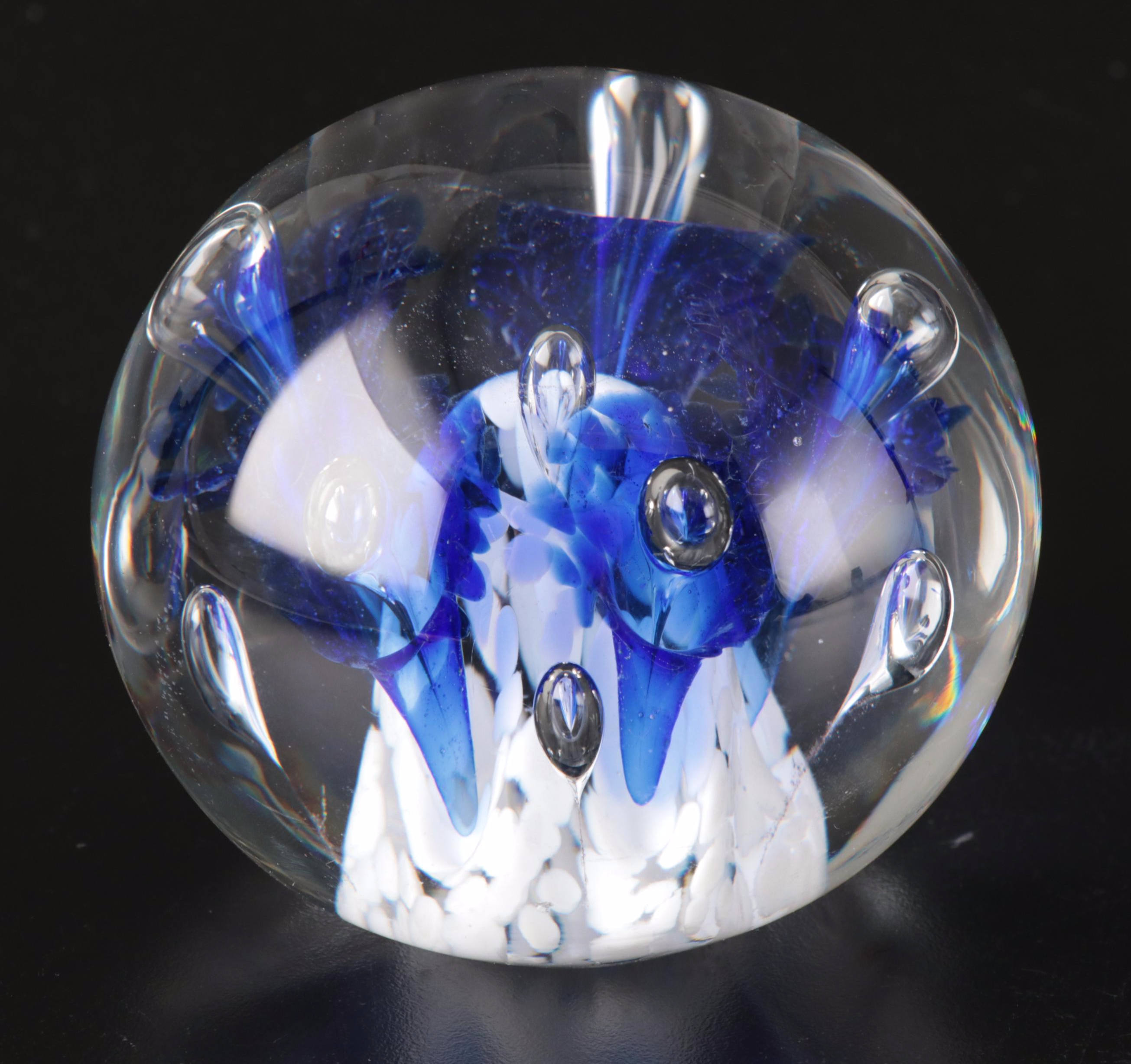 Fred Wilkerson Signed Studio Glass and Other Crystal Paperweights