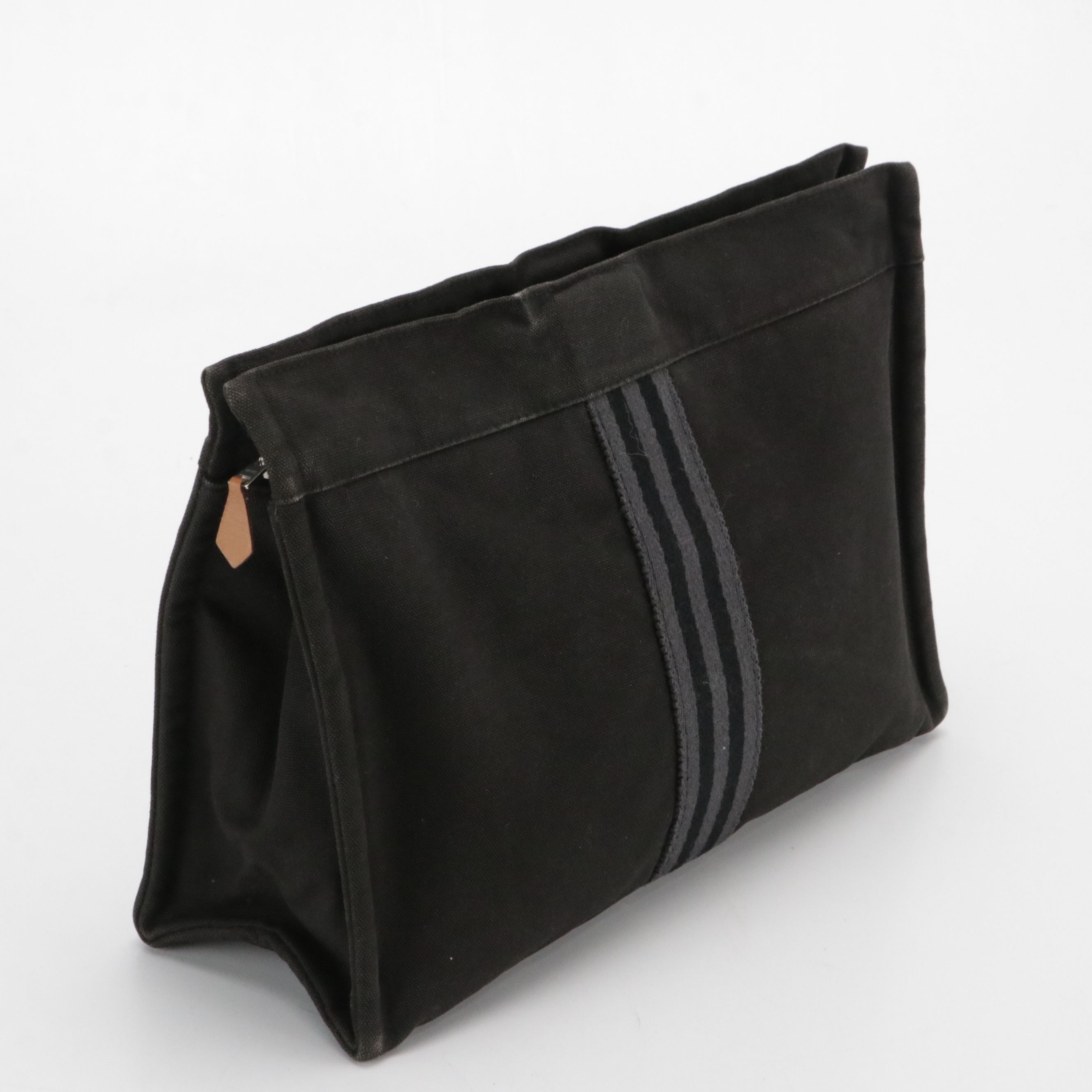 Hermès Fourre-Tout Zip Pouch in Black Cotton Canvas