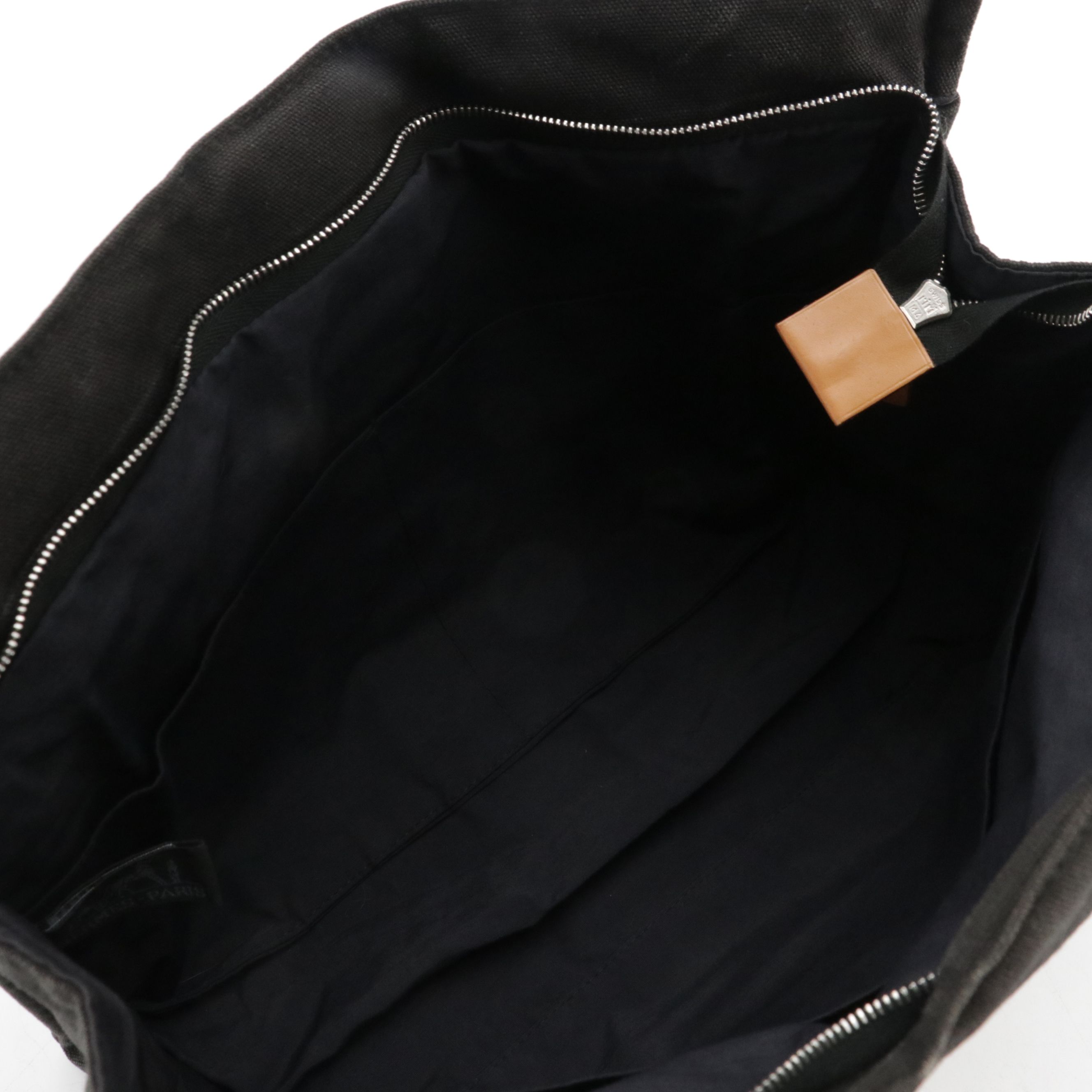 Hermès Fourre-Tout Zip Pouch in Black Cotton Canvas