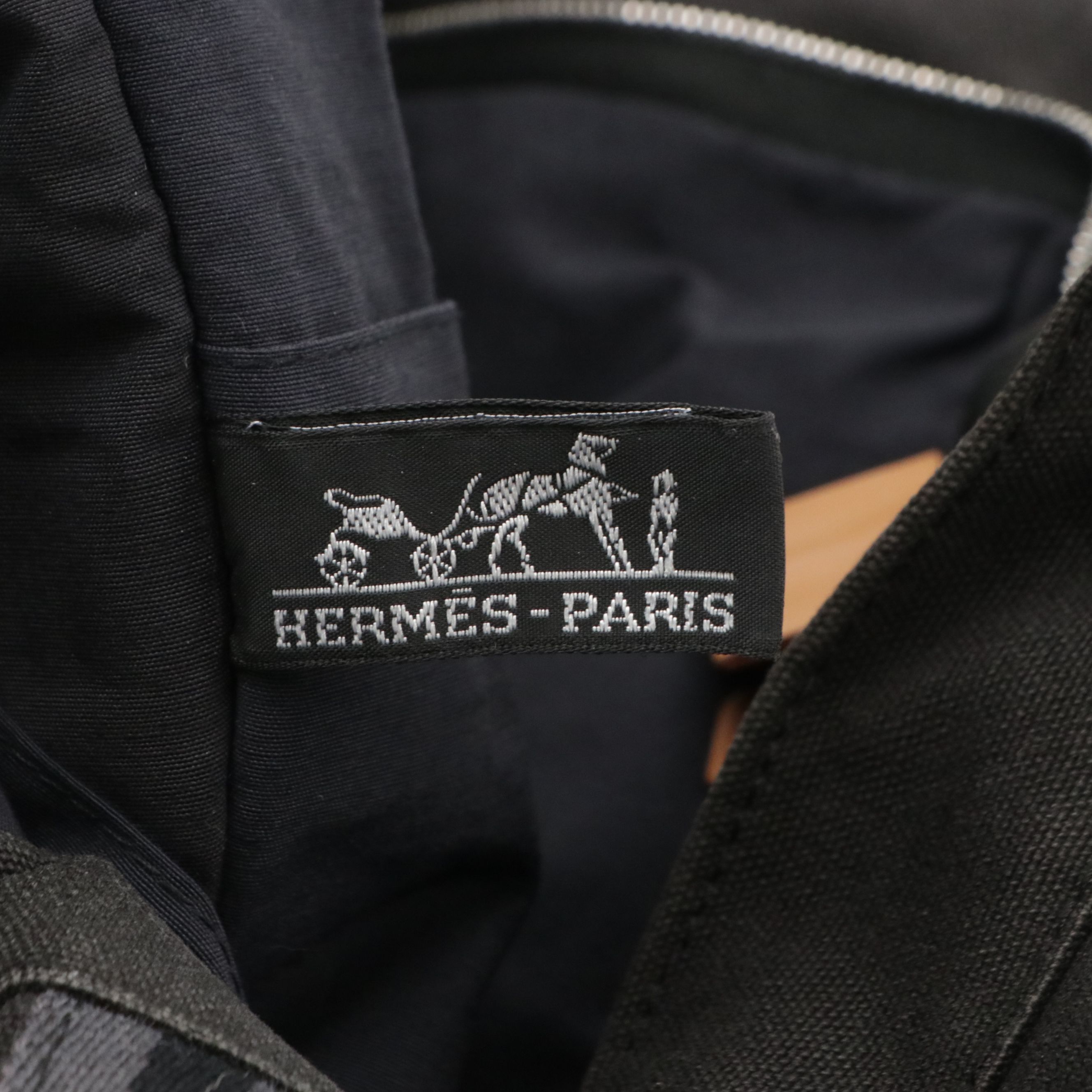 Hermès Fourre-Tout Zip Pouch in Black Cotton Canvas