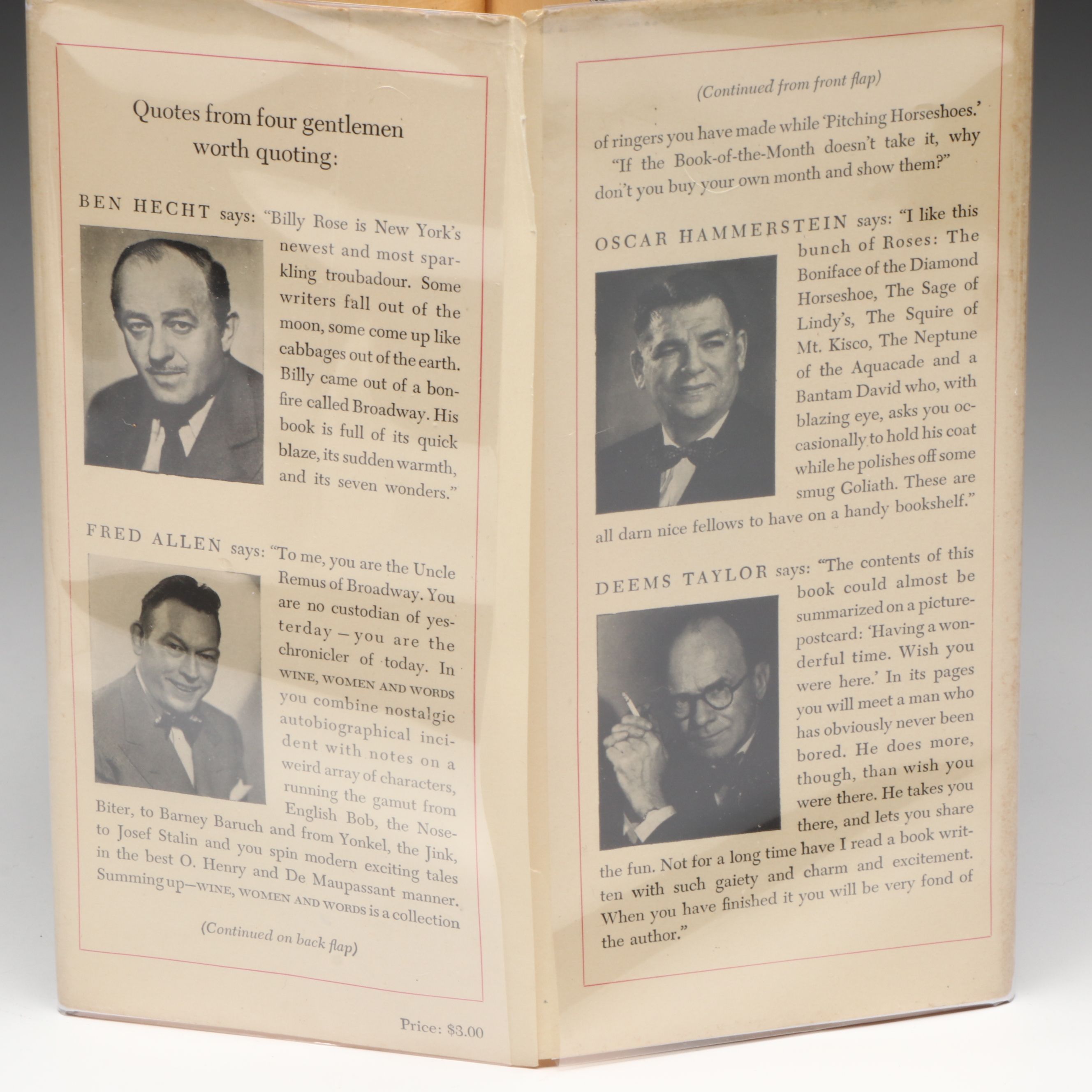 Salvador Dalí Illustrated First Edition "Wine, Women and Words" by Billy Rose