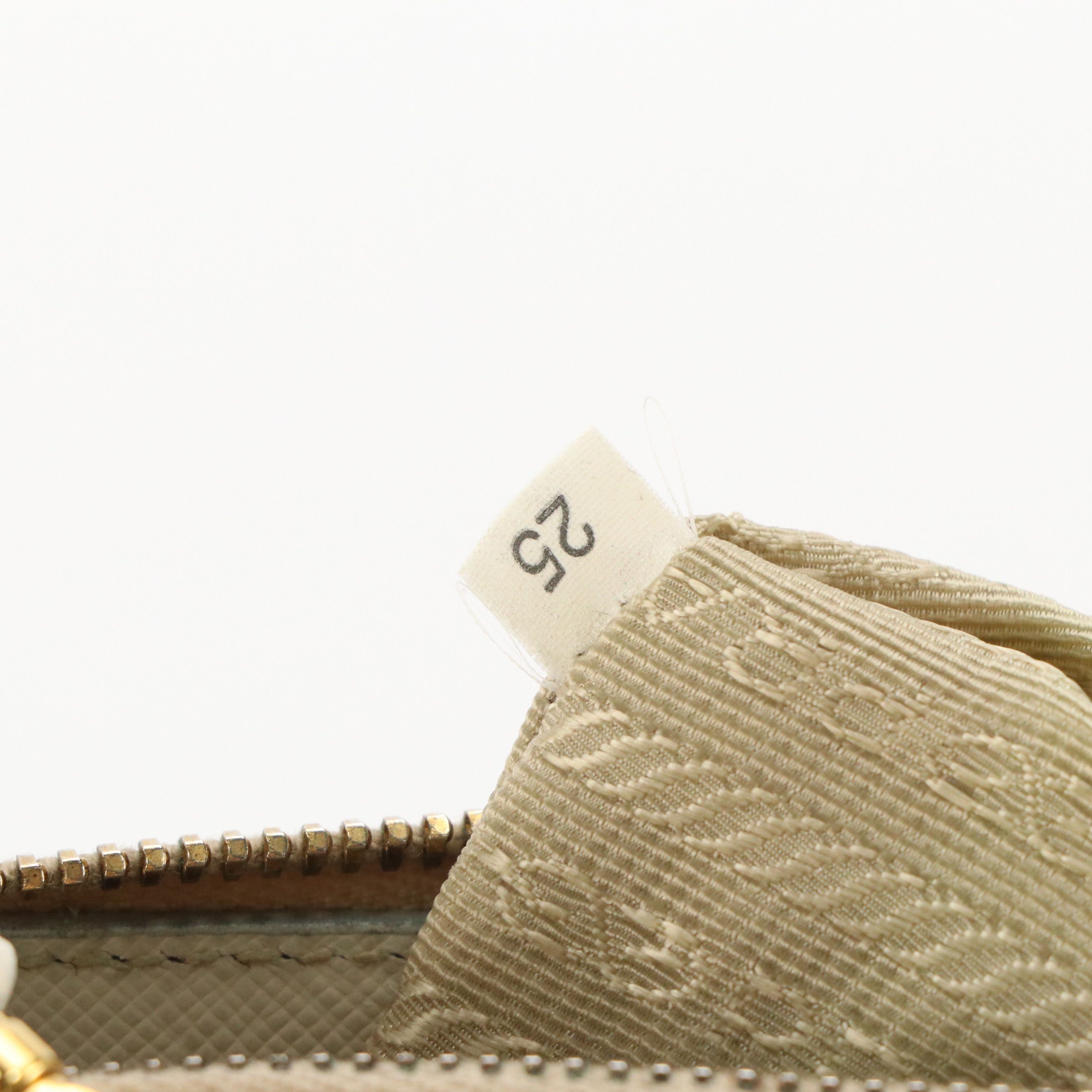 Prada Zippered Two-Way Tote in Ivory Saffiano Leather