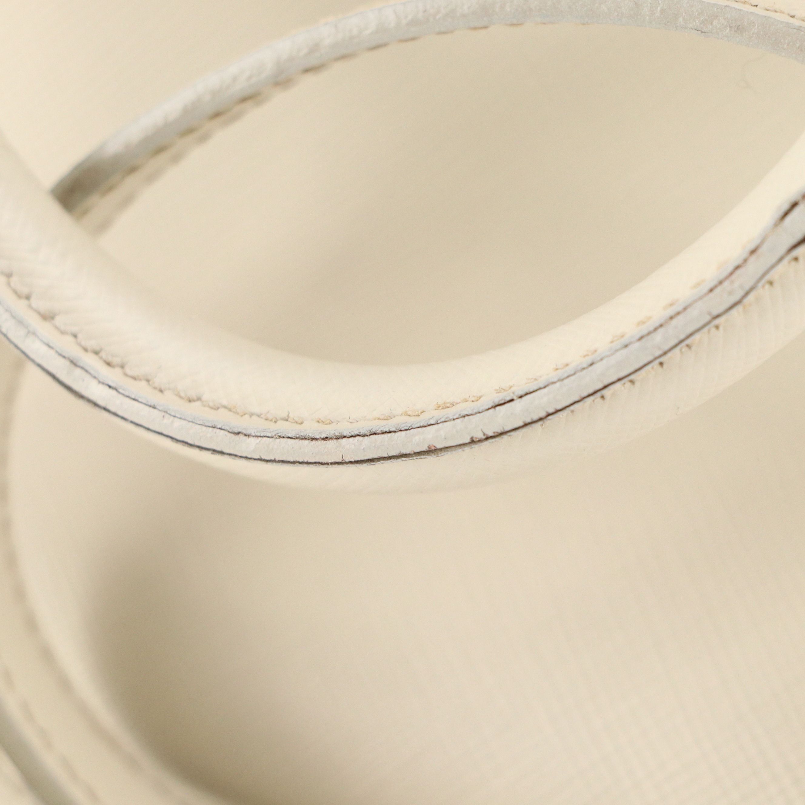 Prada Zippered Two-Way Tote in Ivory Saffiano Leather