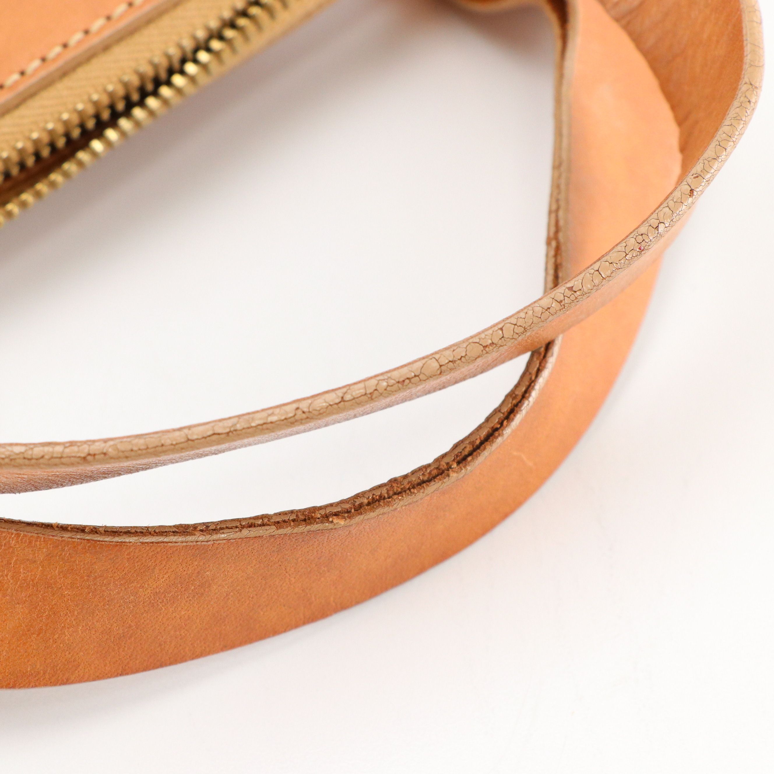 Celine Zip-Around Handbag in Macadam Canvas and Brown Calfskin Trim