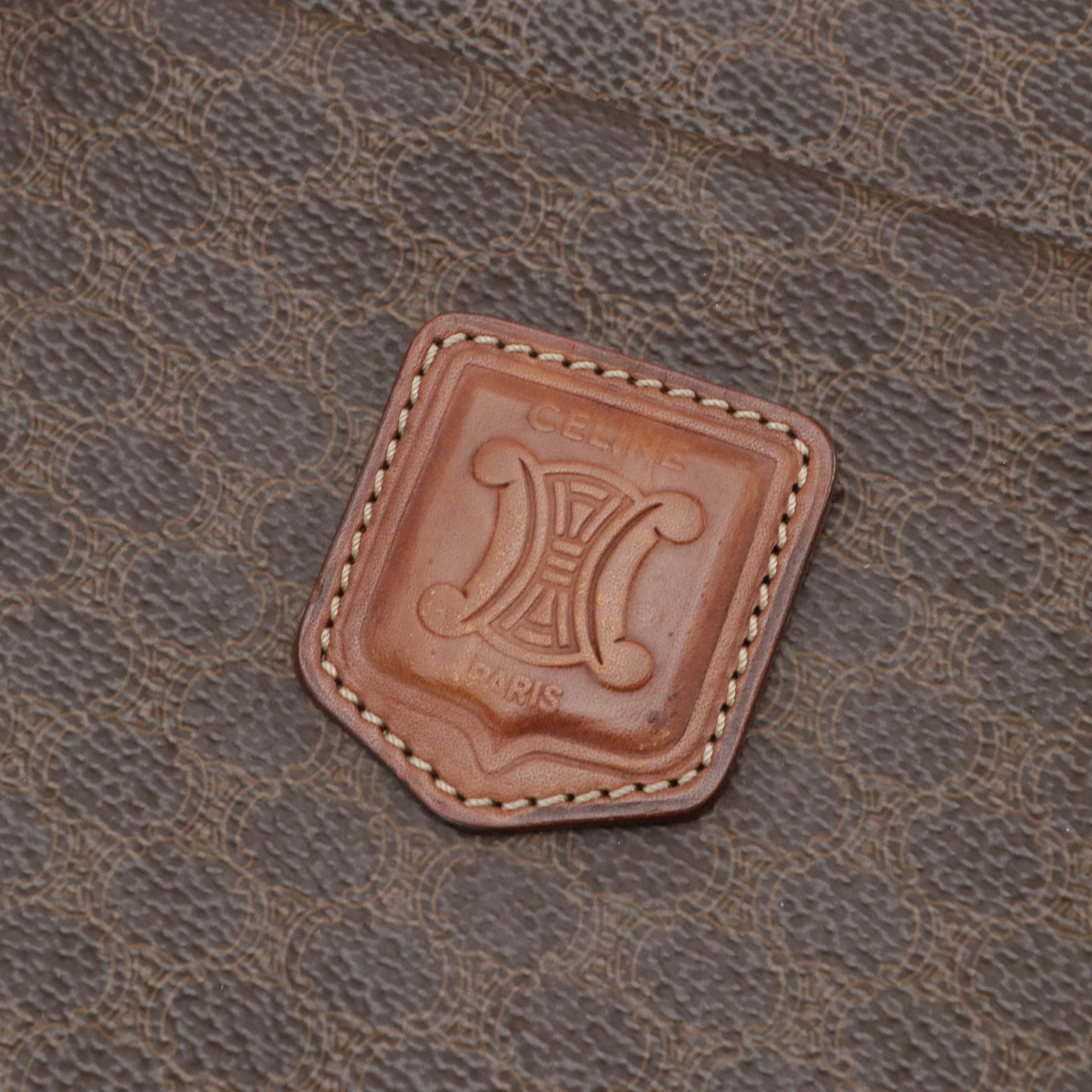 Celine Front Pocket Zip Tote in Macadam Canvas