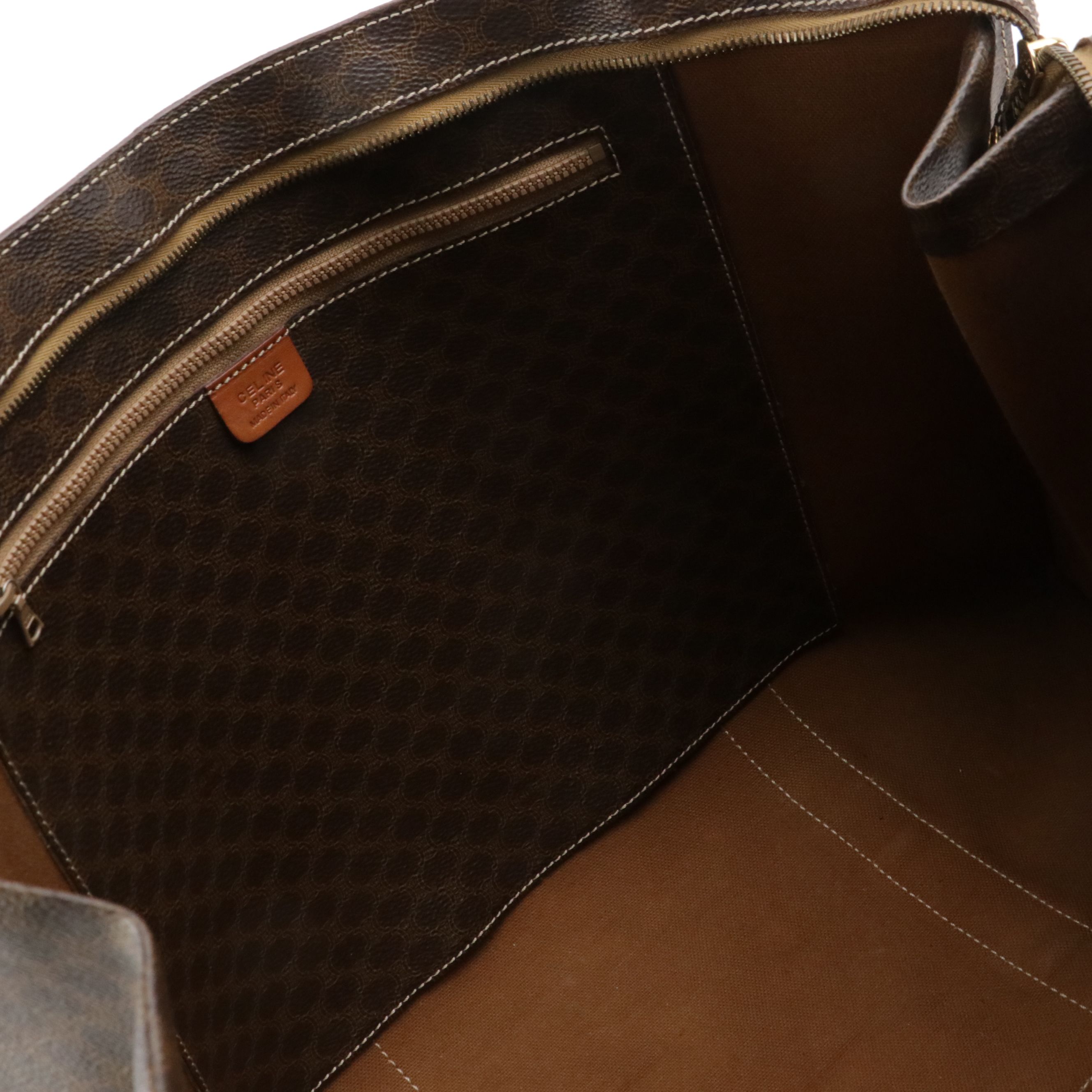 Celine Front Pocket Zip Tote in Macadam Canvas