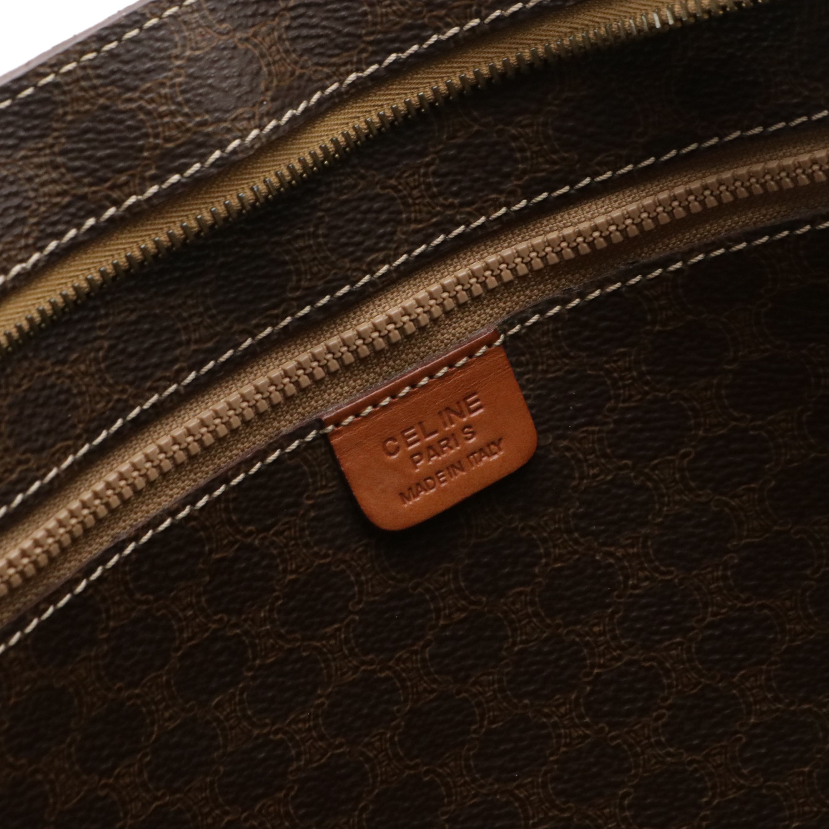 Celine Front Pocket Zip Tote in Macadam Canvas