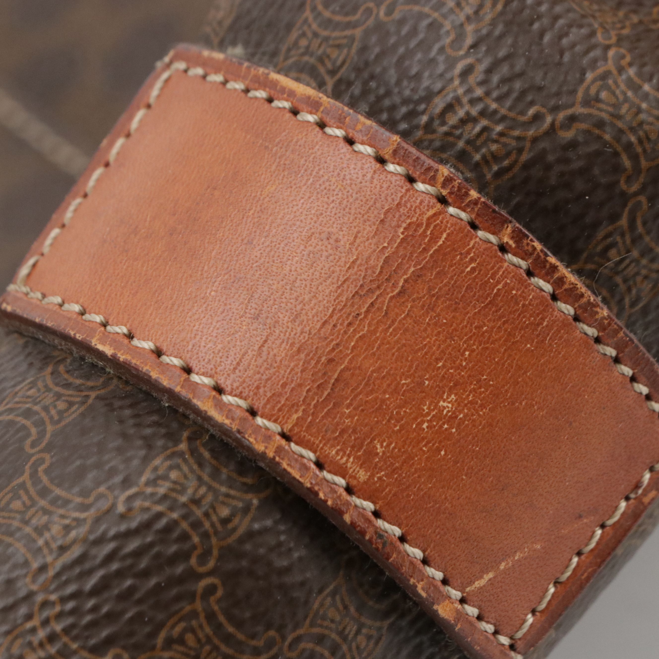 Celine Front Pocket Zip Tote in Macadam Canvas