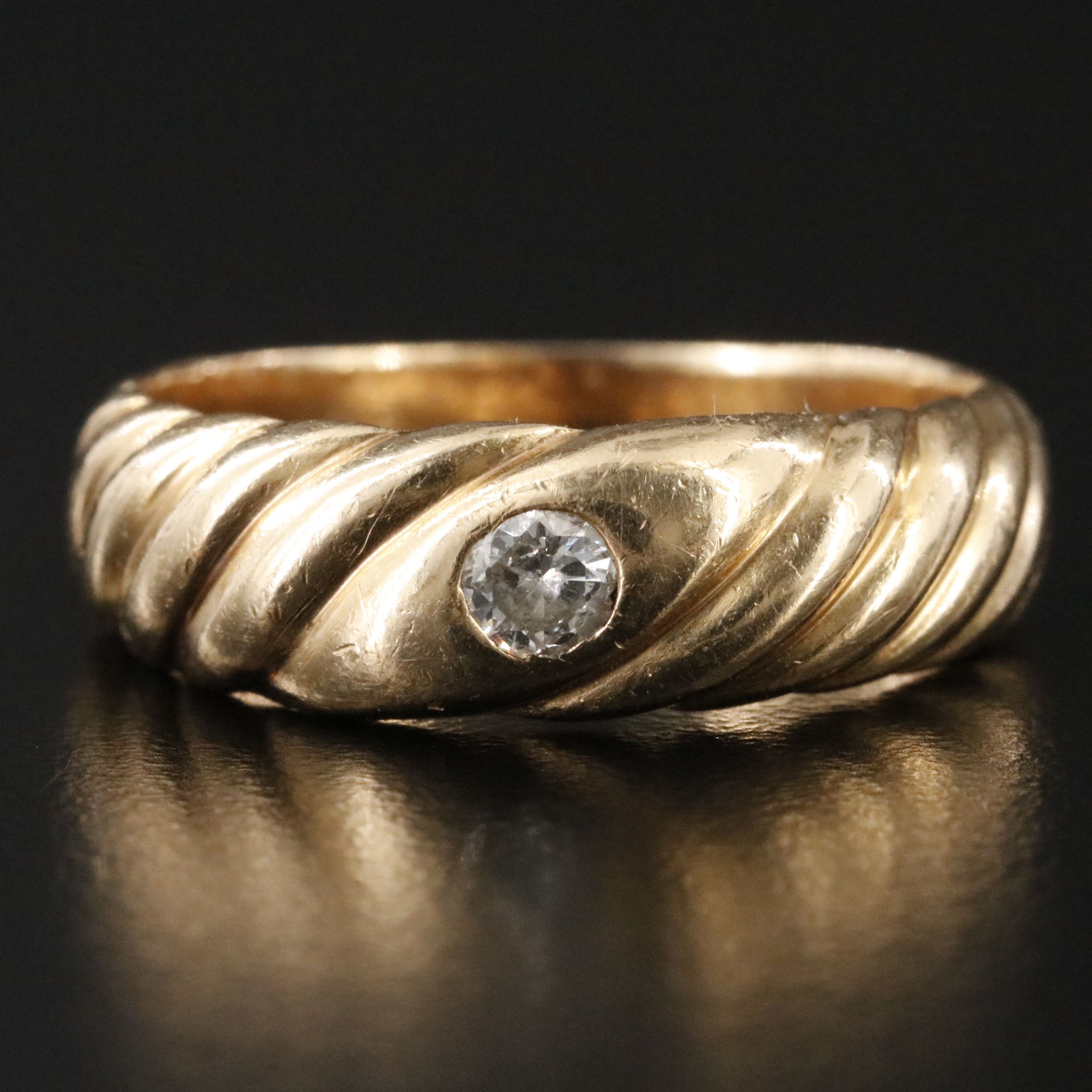 14K 0.18 CT Diamond Ring