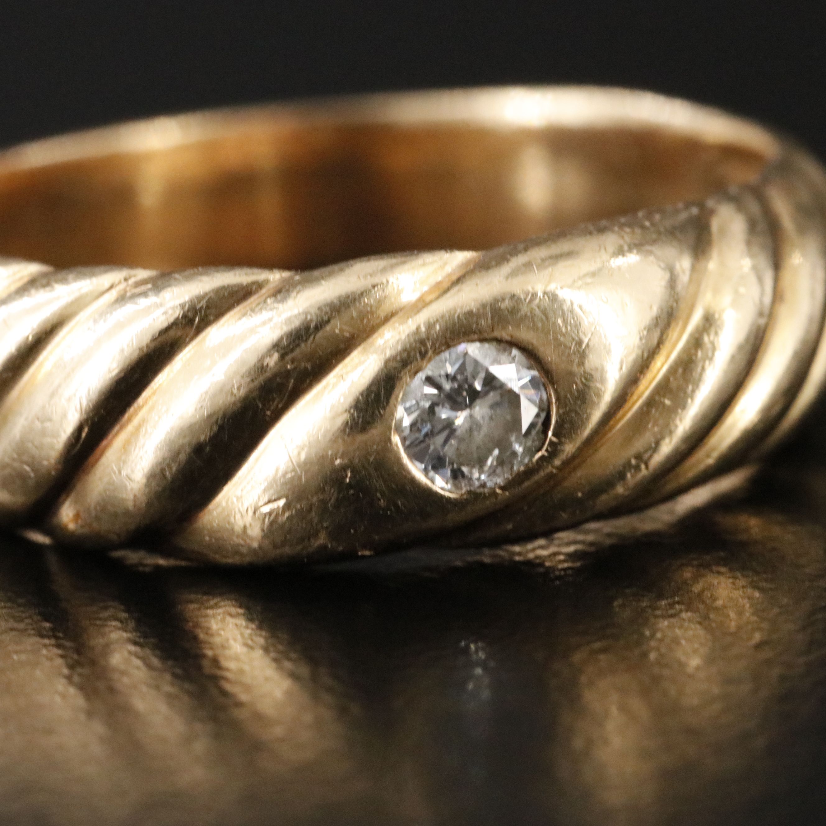 14K 0.18 CT Diamond Ring