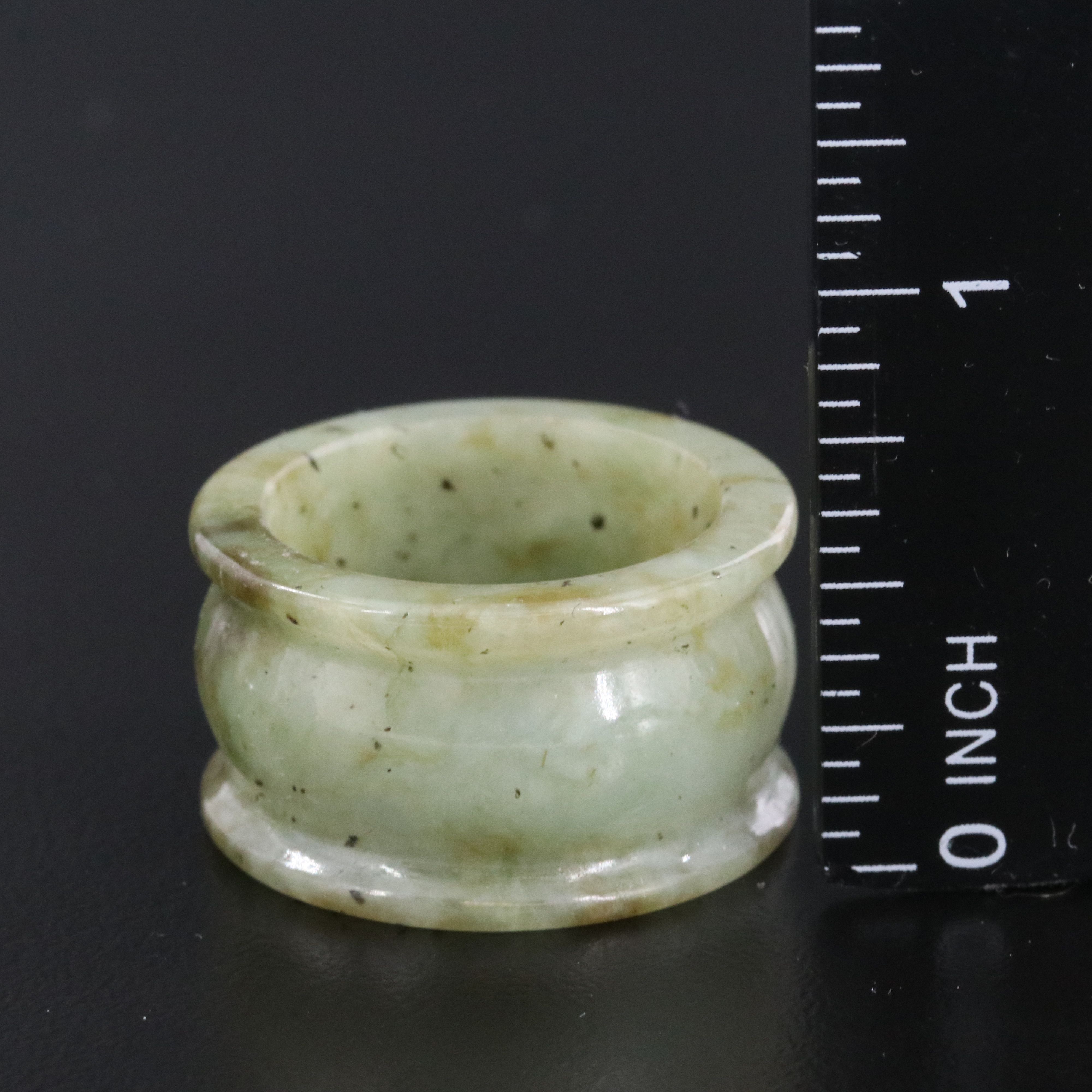 Lot of Three Jadeite Hololith Rings