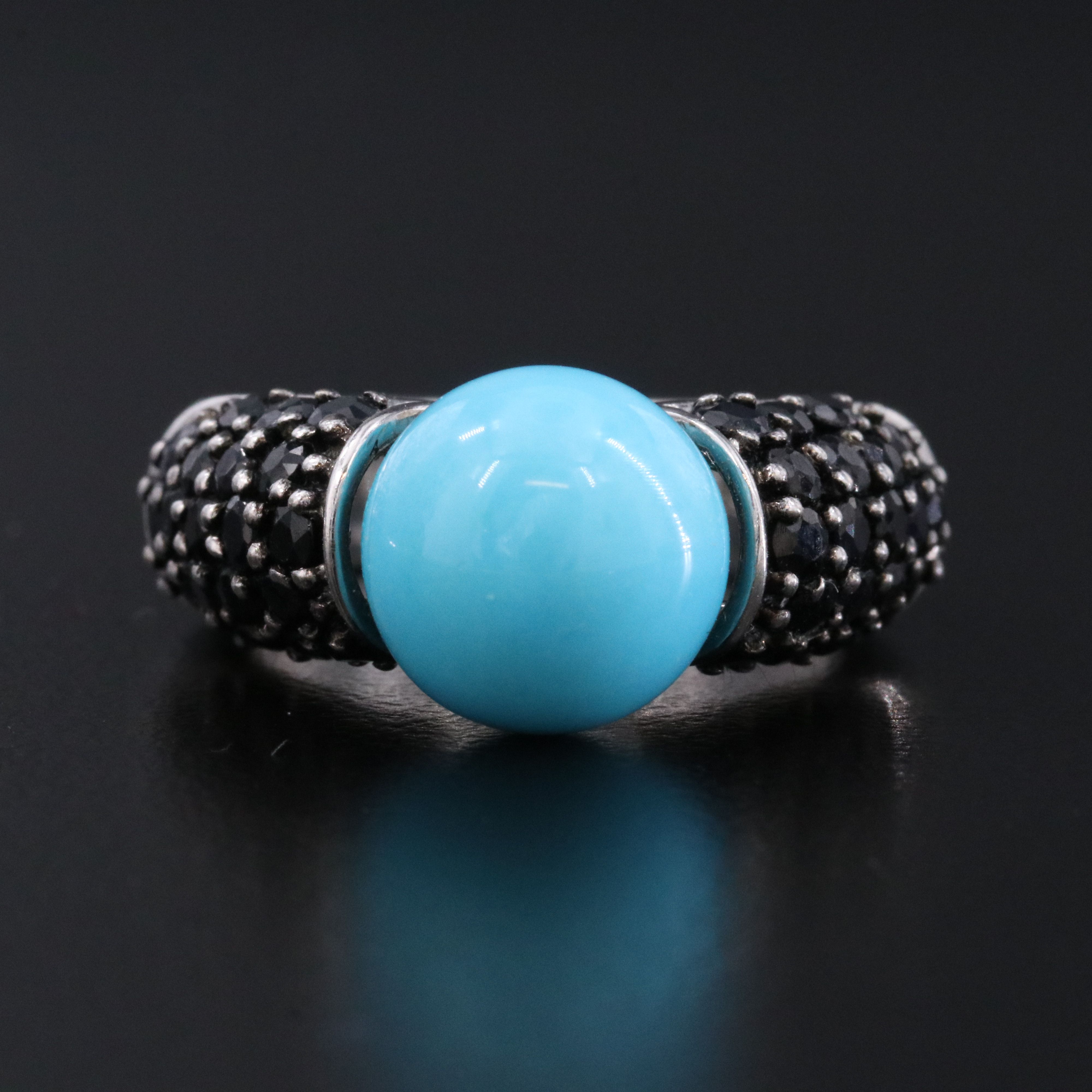 14K Turquoise and Sapphire Ring