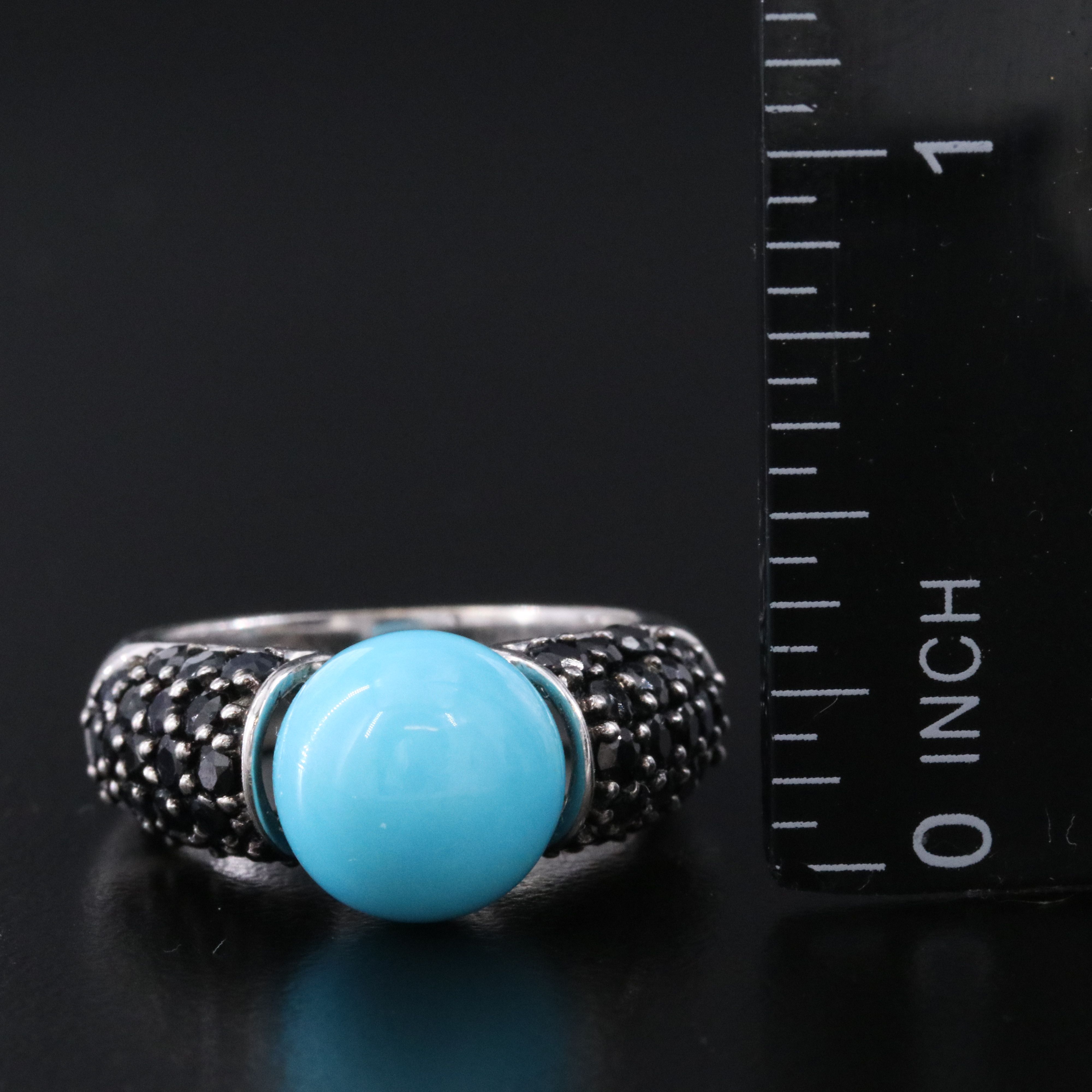 14K Turquoise and Sapphire Ring
