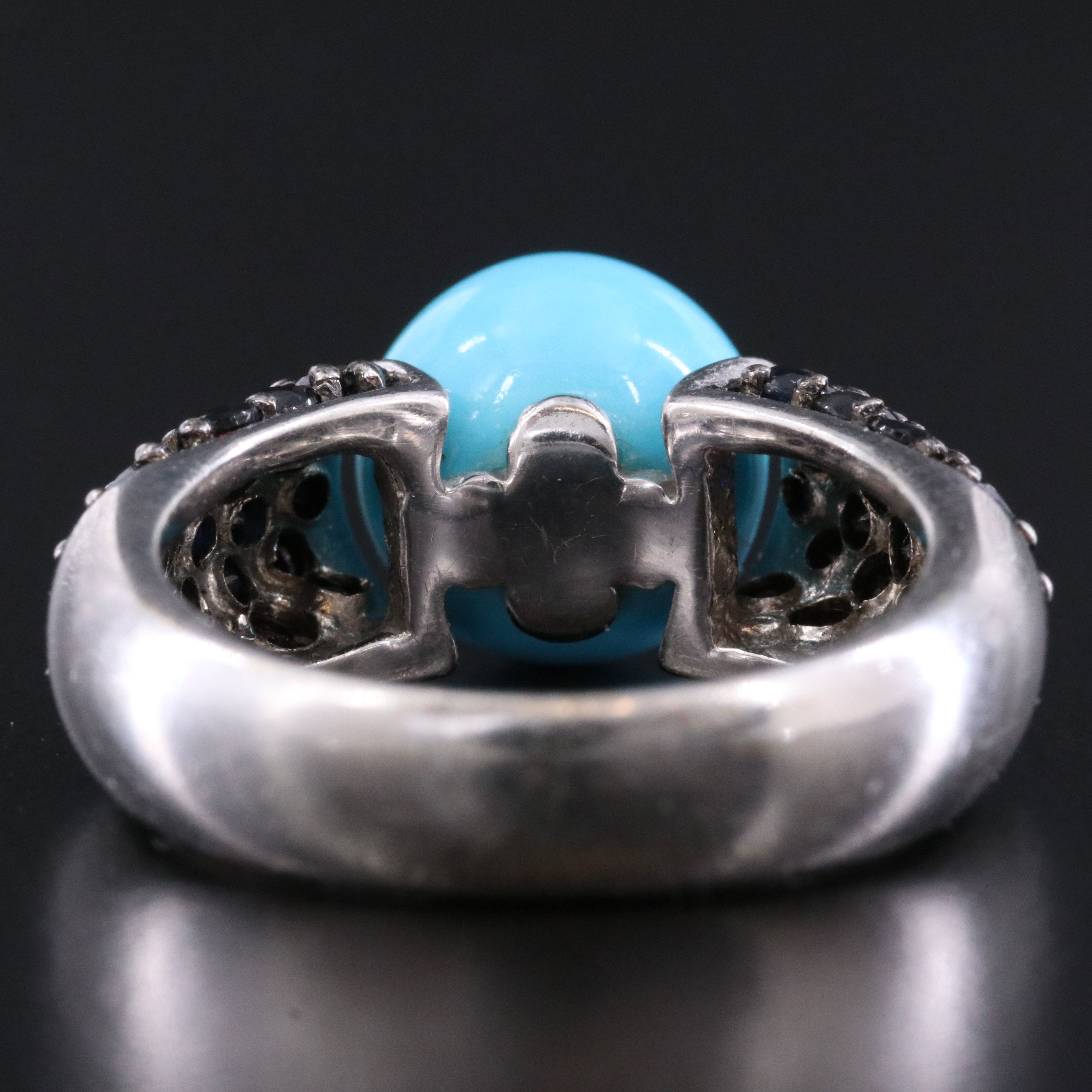 14K Turquoise and Sapphire Ring