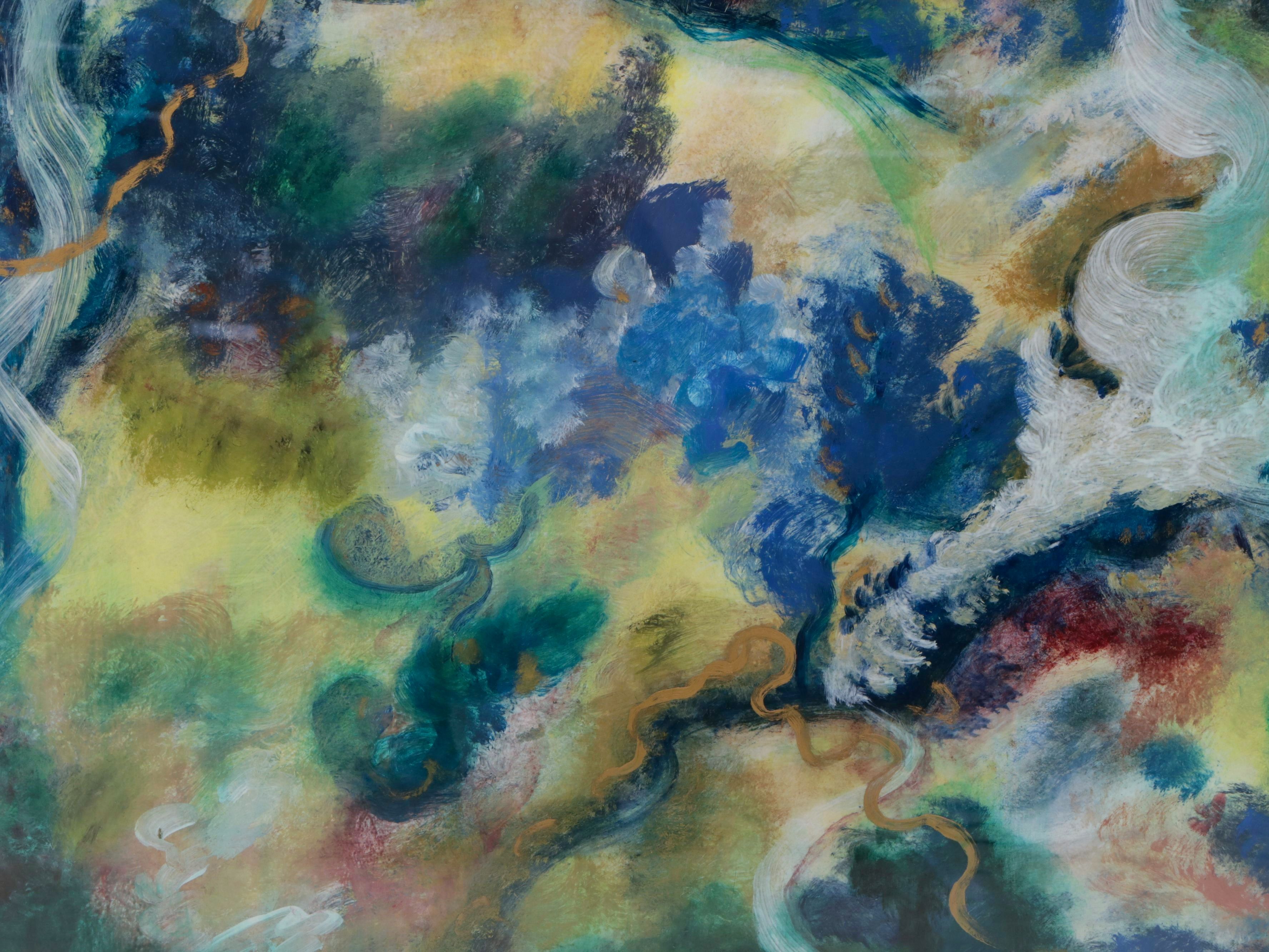 Pamela Moore Abstract Acrylic Painting "Fortuna 2," 1993