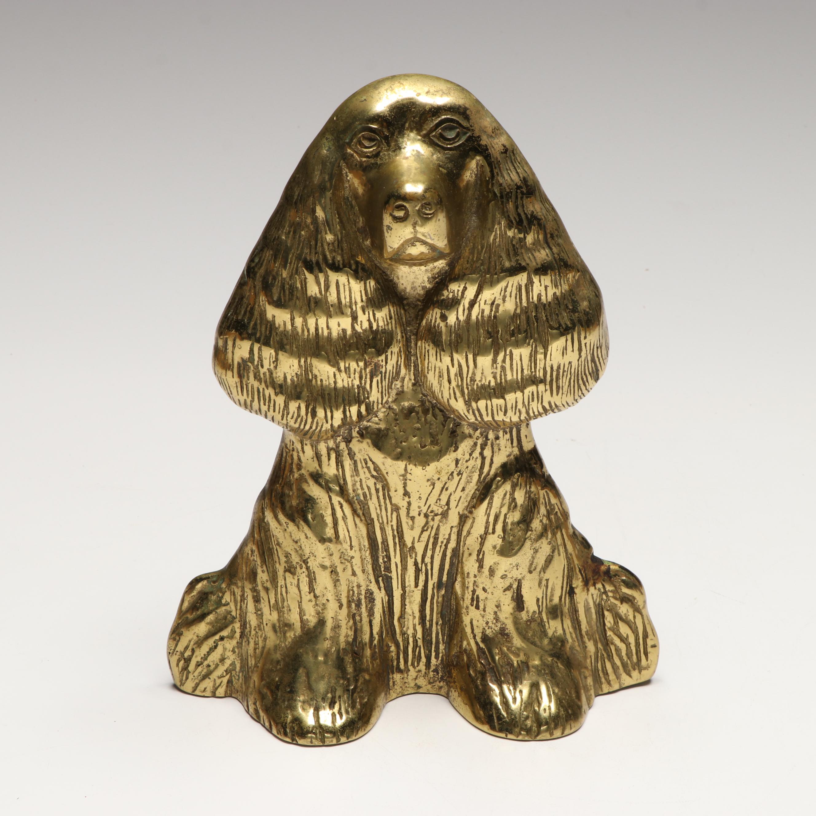 Virginia Metalcrafters Cocker Spaniel Brass Doorstop with Other Metal Doorstop