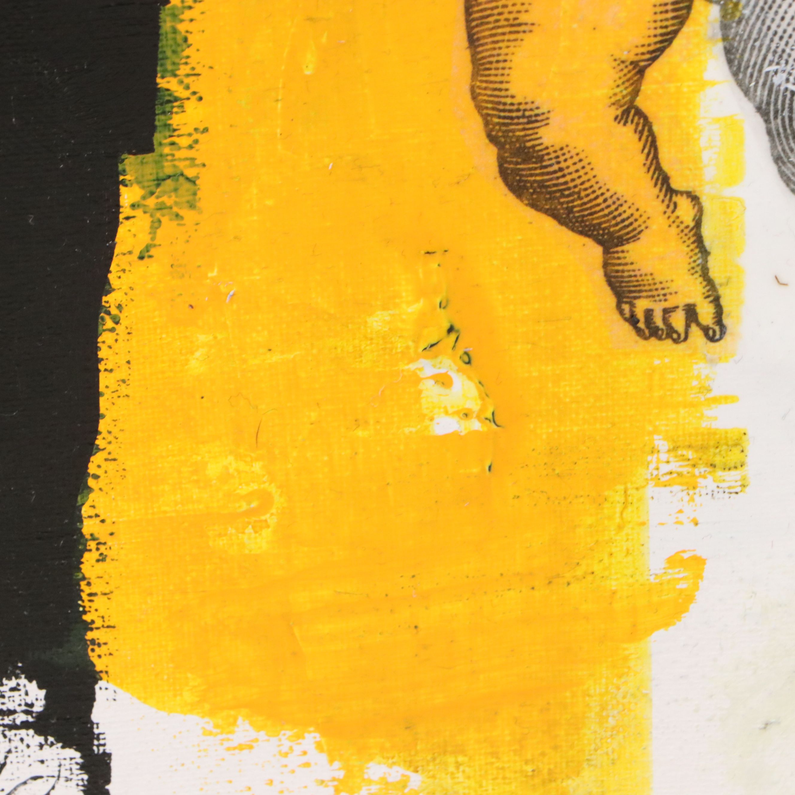 Milagros Pongo Mixed Media Painting "Naughty Angel," 2026