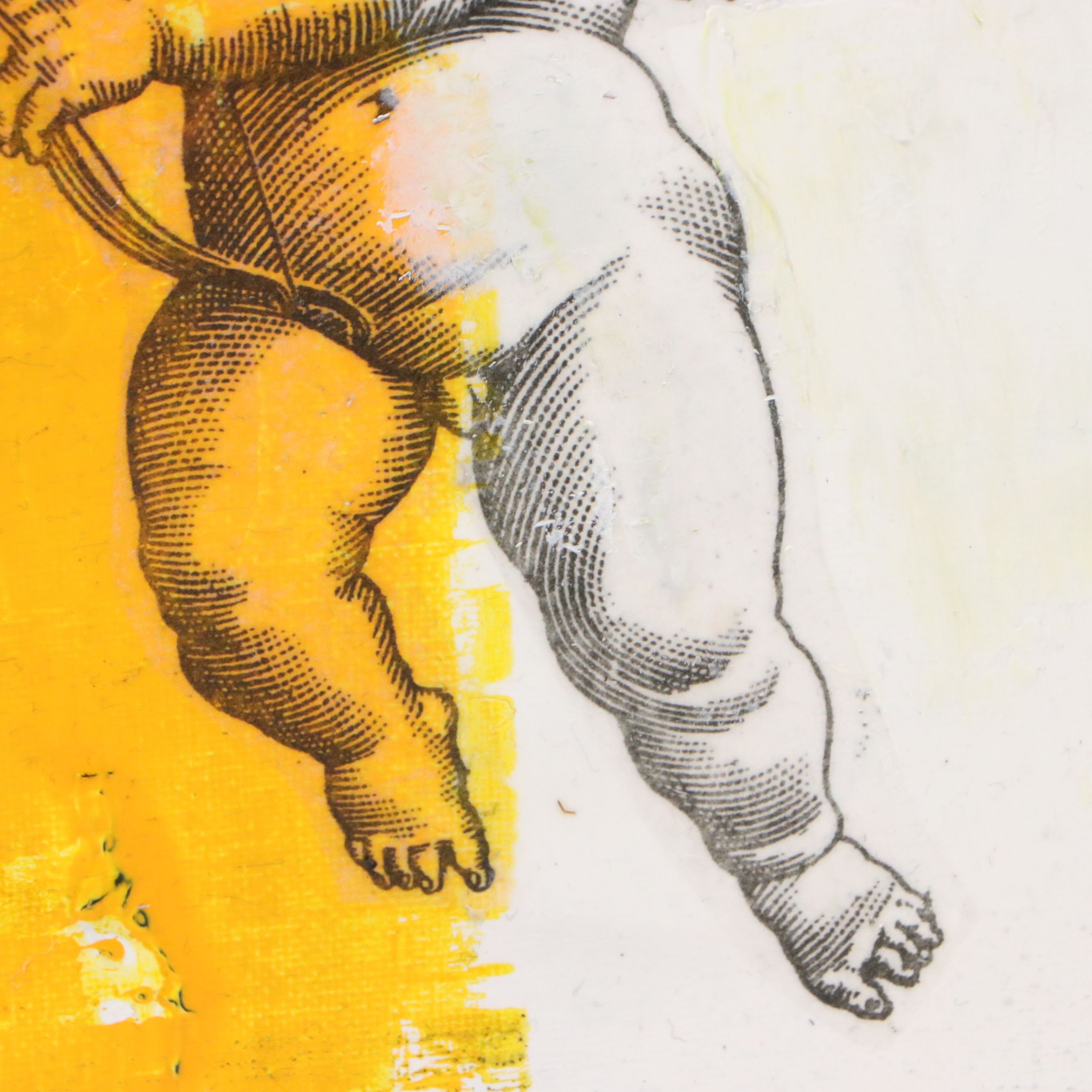 Milagros Pongo Mixed Media Painting "Naughty Angel," 2026