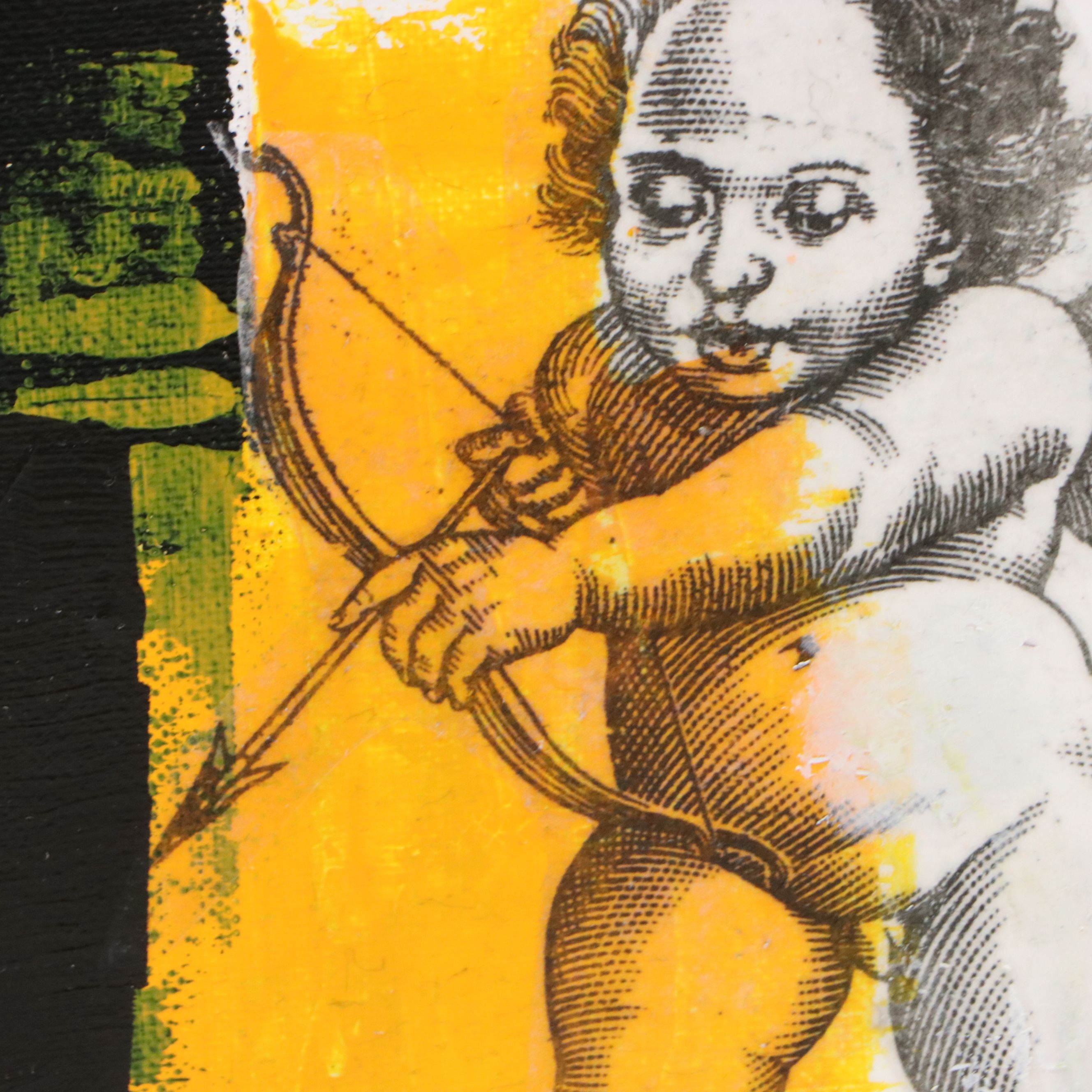 Milagros Pongo Mixed Media Painting "Naughty Angel," 2026