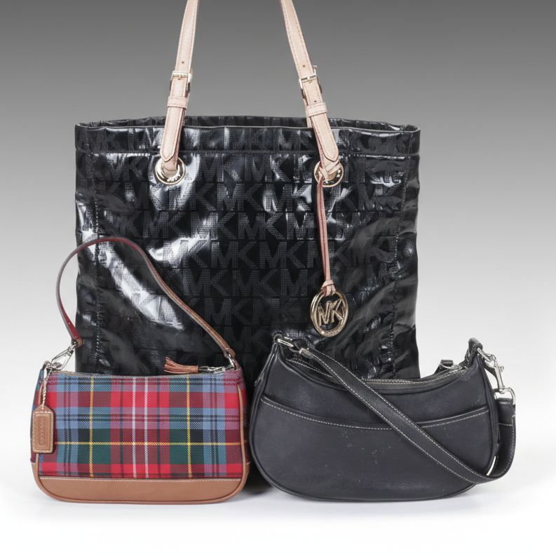 Coach "Soho" & Tartan Plaid Shoulder Bags with Michael Kors Patent Leather Tote