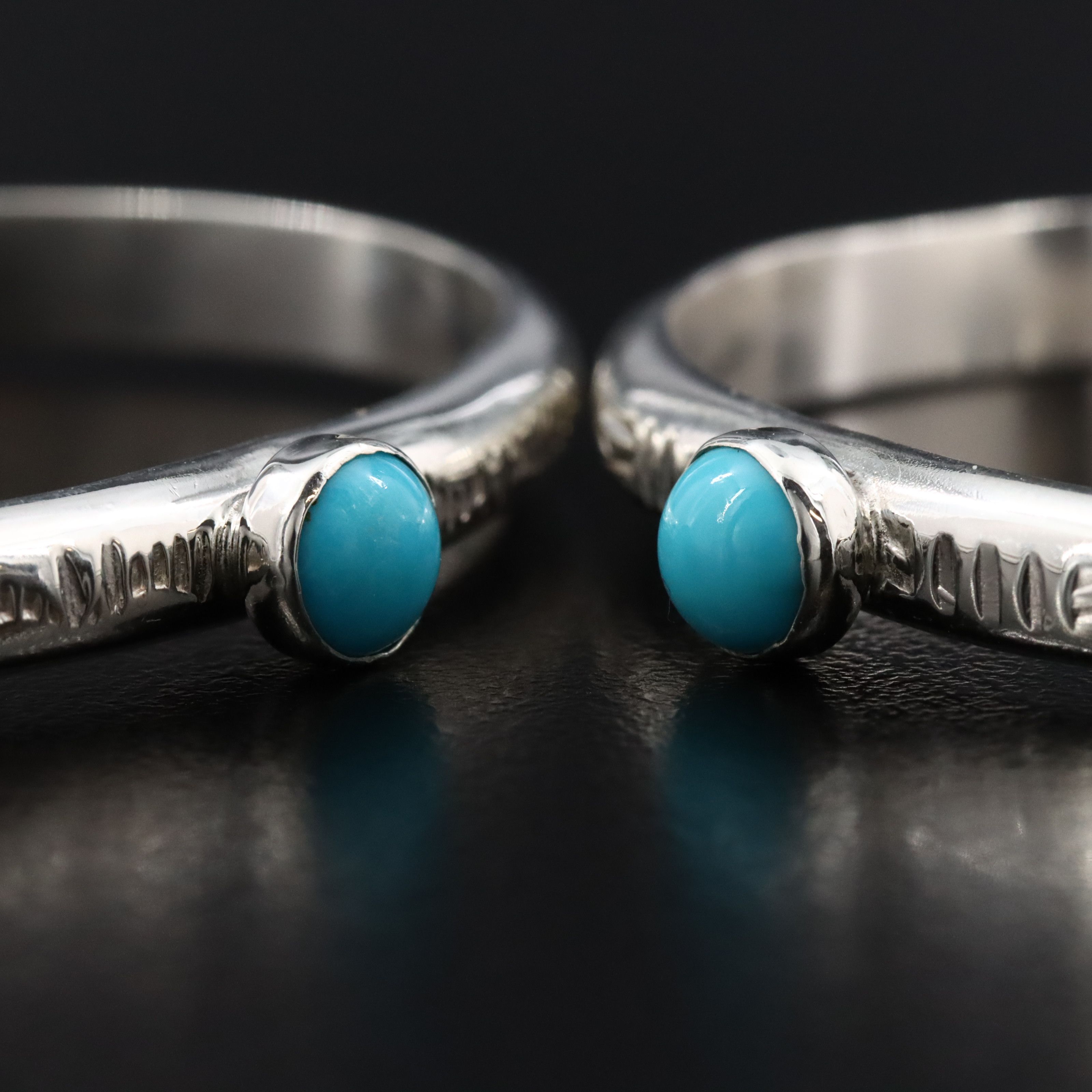 Sterling Turquoise Baby Cuff Bracelets