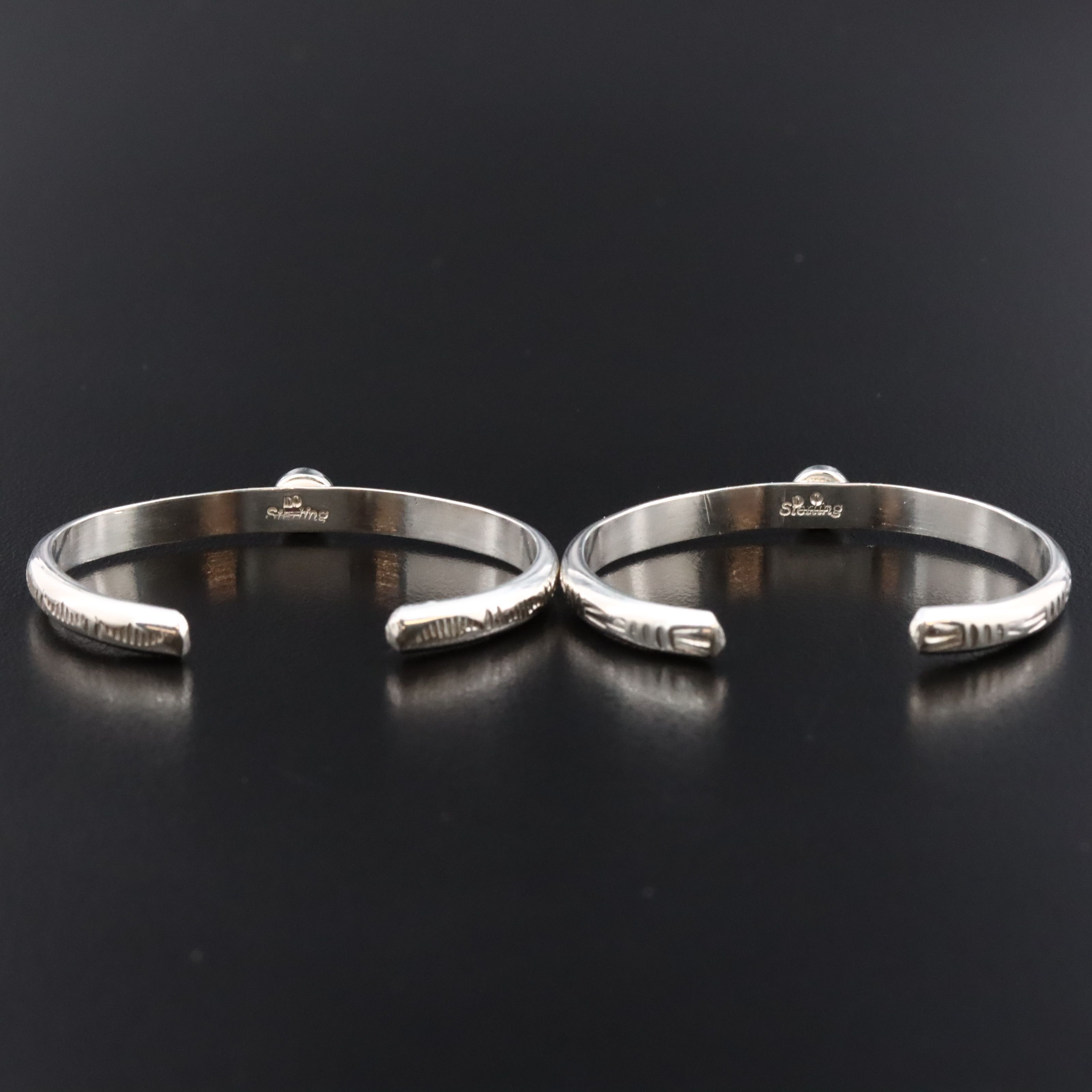 Sterling Turquoise Baby Cuff Bracelets