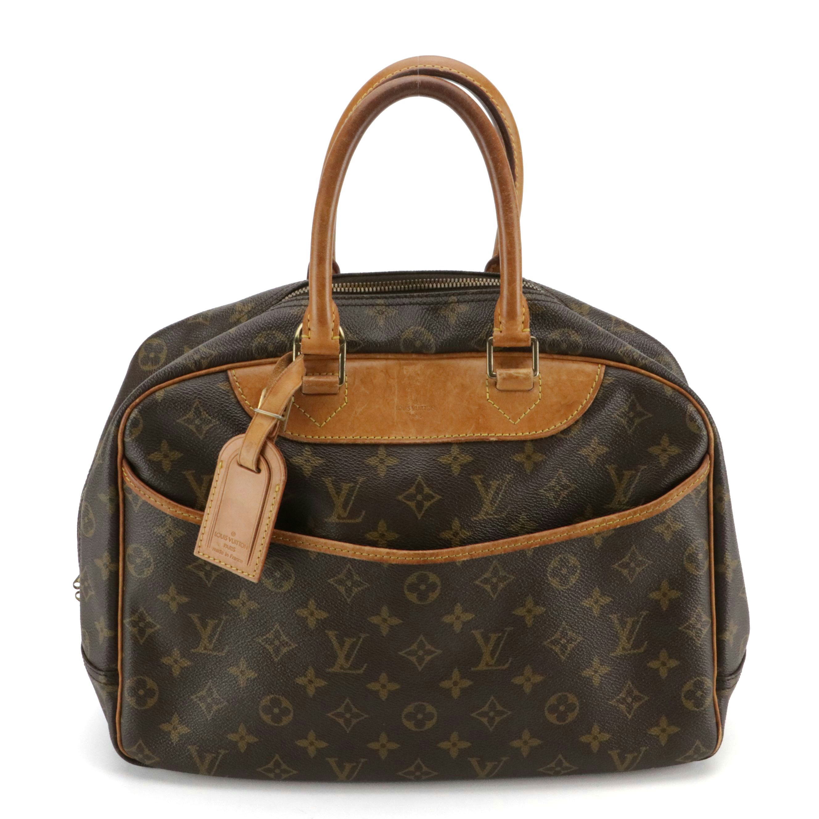 Louis Vuitton Deauville Handbag in Monogram Canvas and Vachetta Leather
